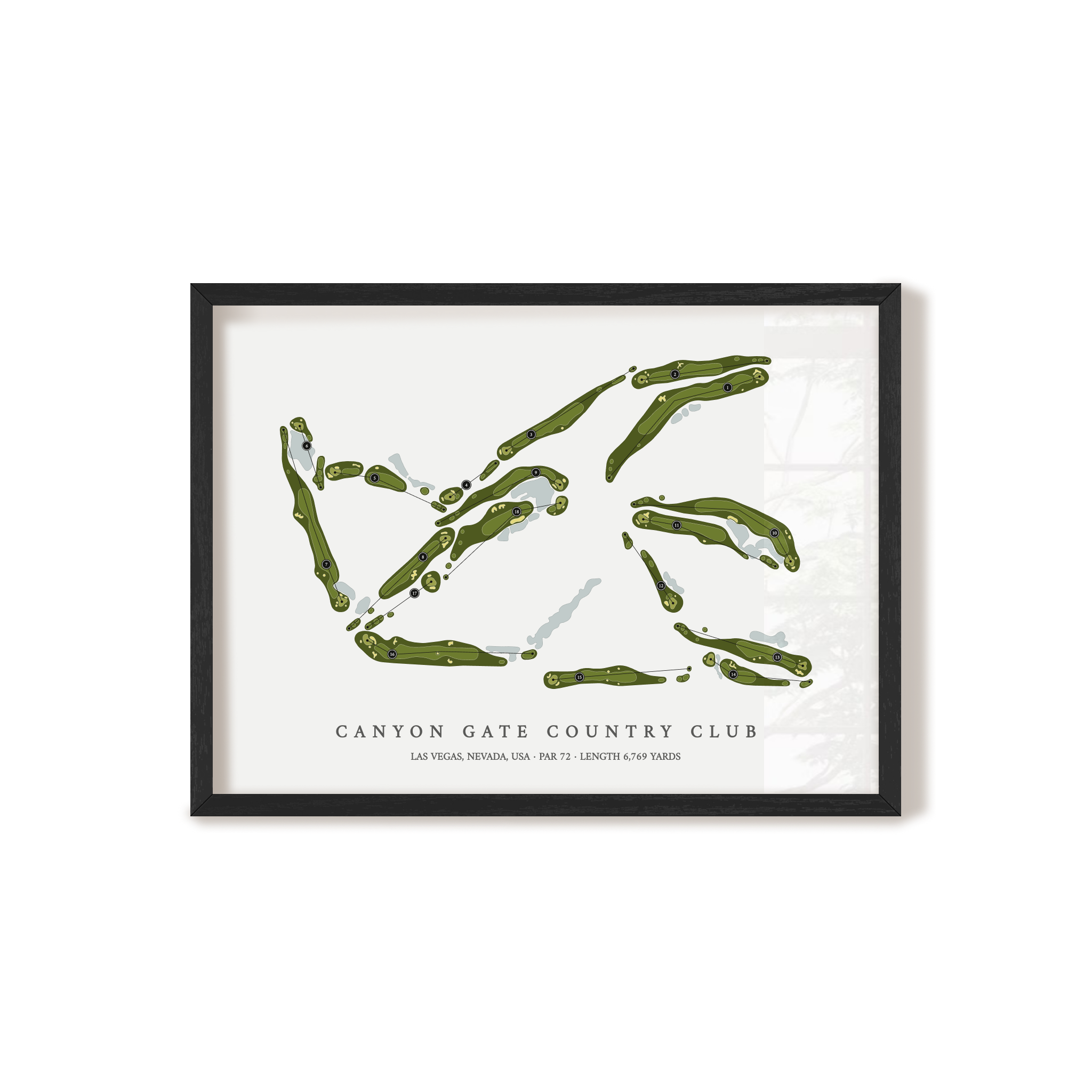 Canyon Gate Country Club | Golf Course Map | Black Frame