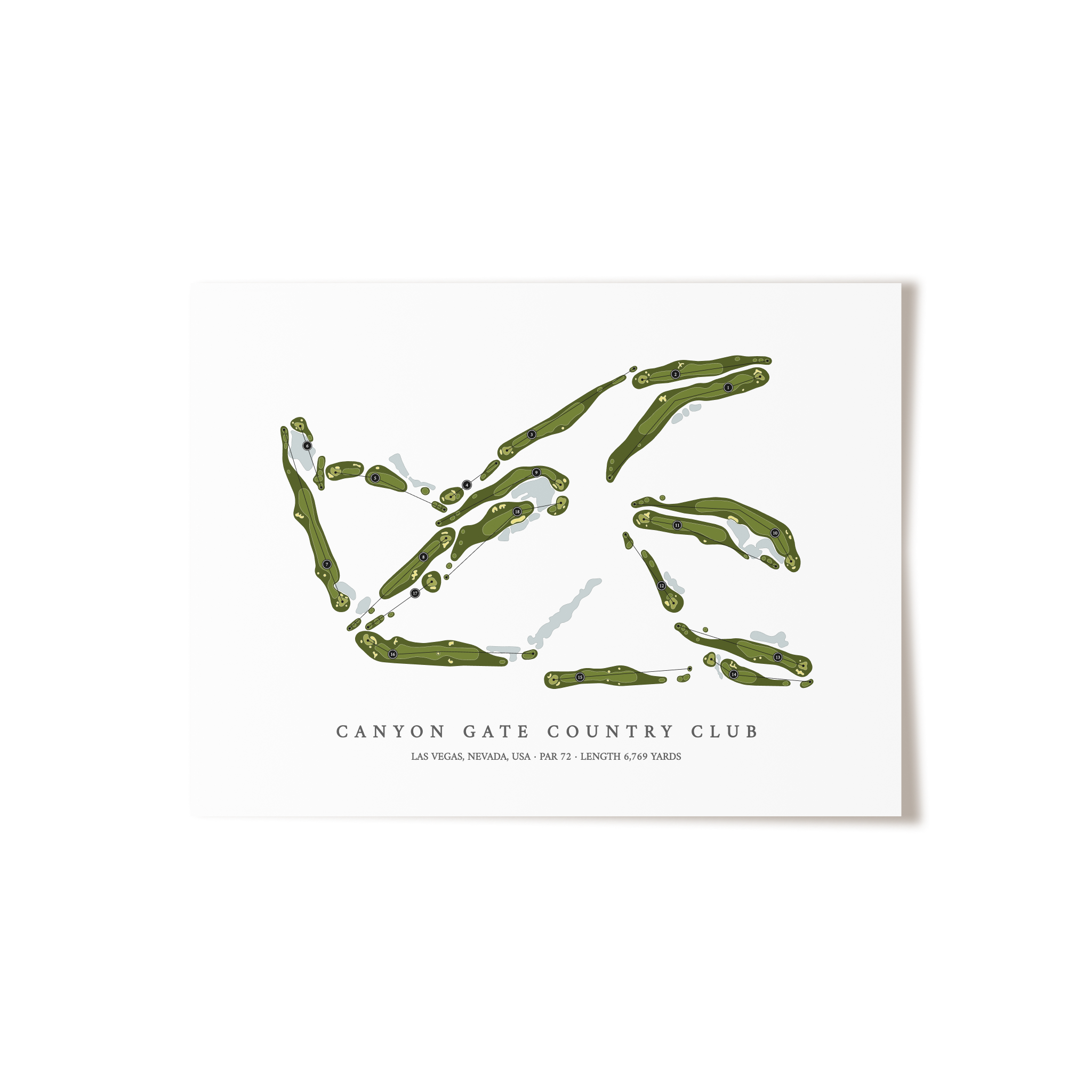 Canyon Gate Country Club | Golf Course Map | Unframed