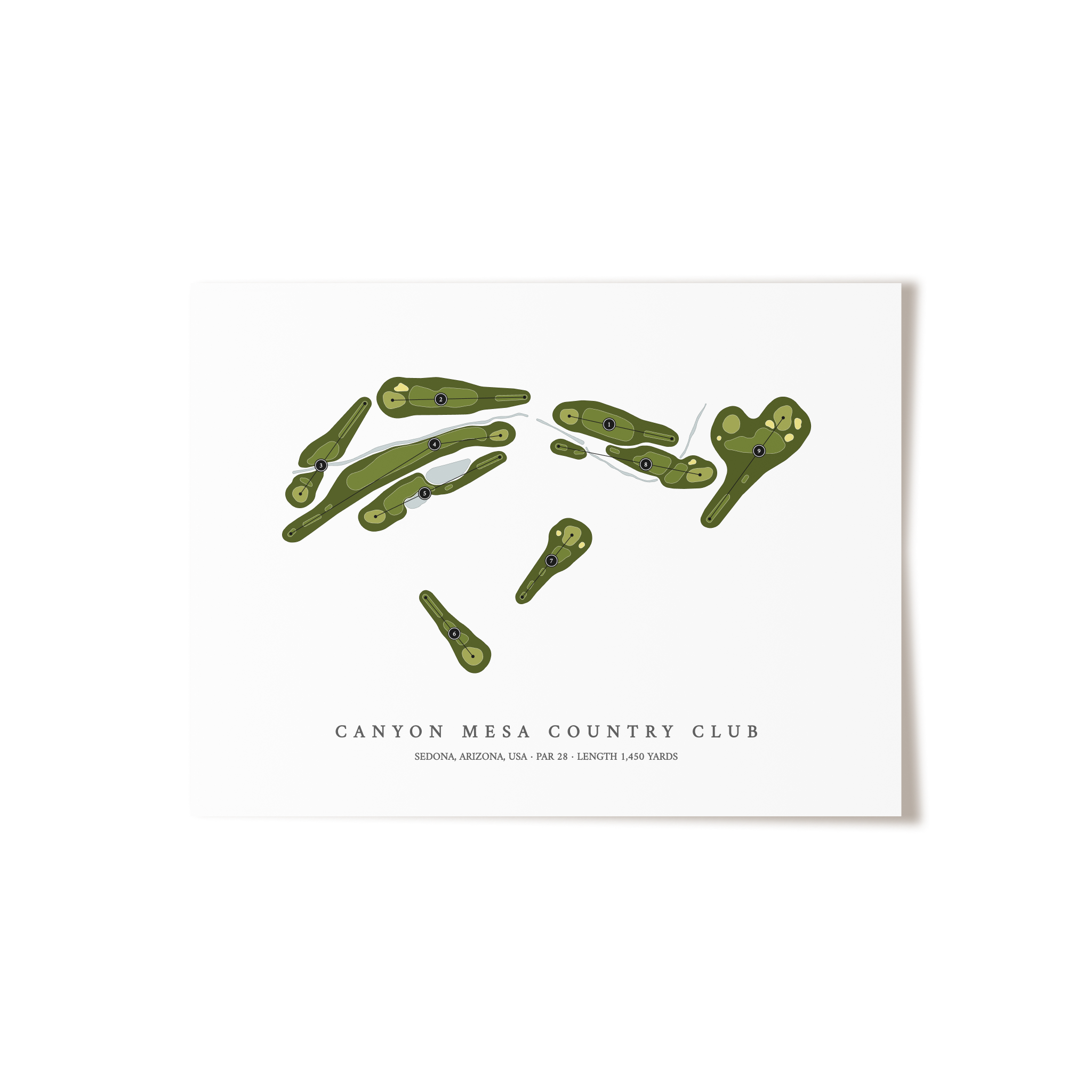 Canyon Mesa Country Club | Golf Course Map | Unframed