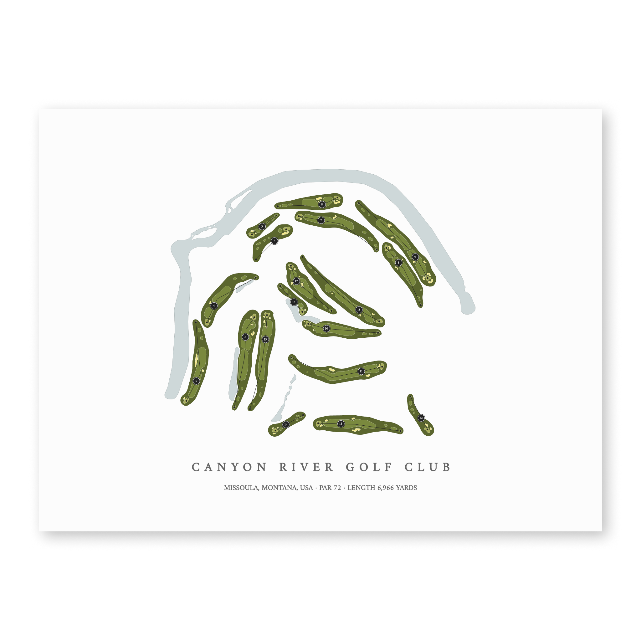Canyon River Golf Club | Golf Course Map | Unframed