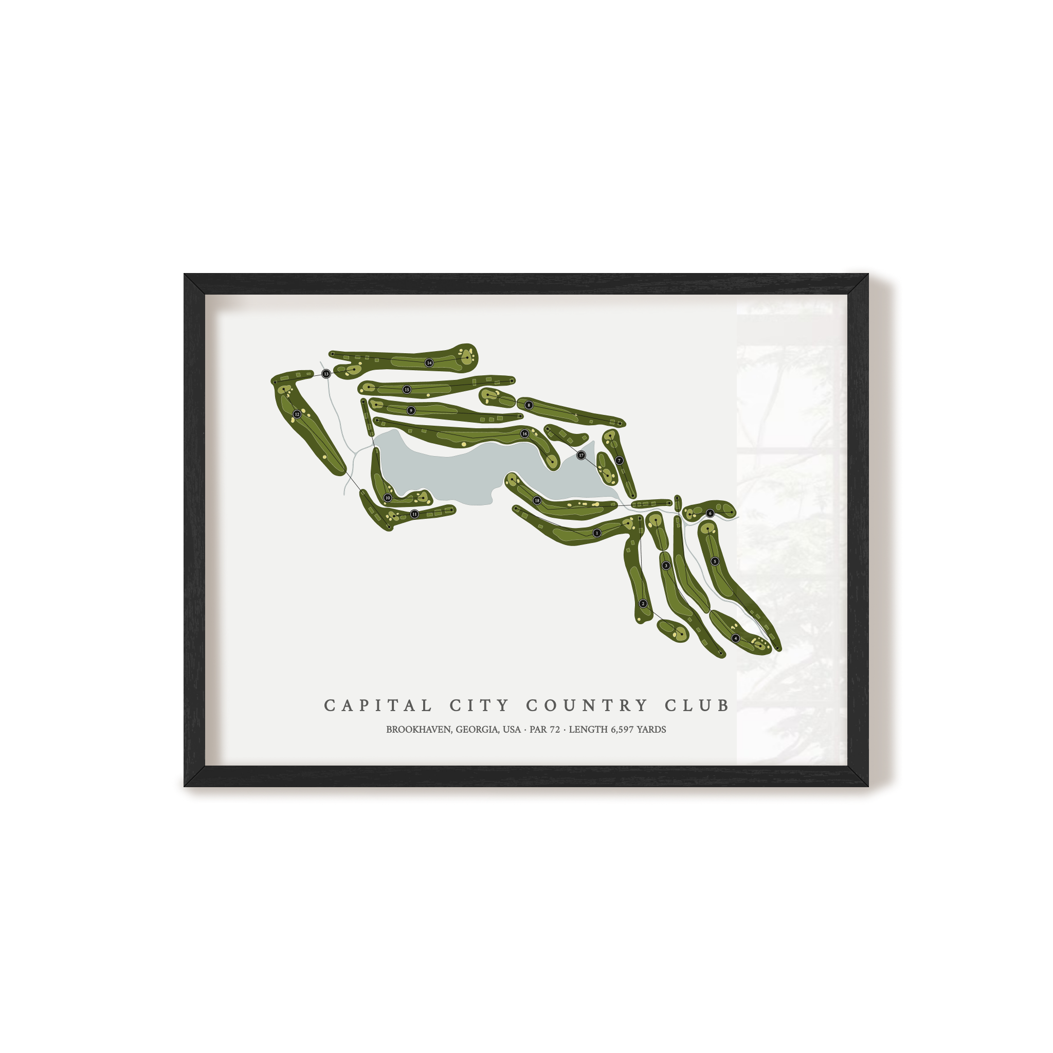 Capital City Country Club | Golf Course Map | Black Frame