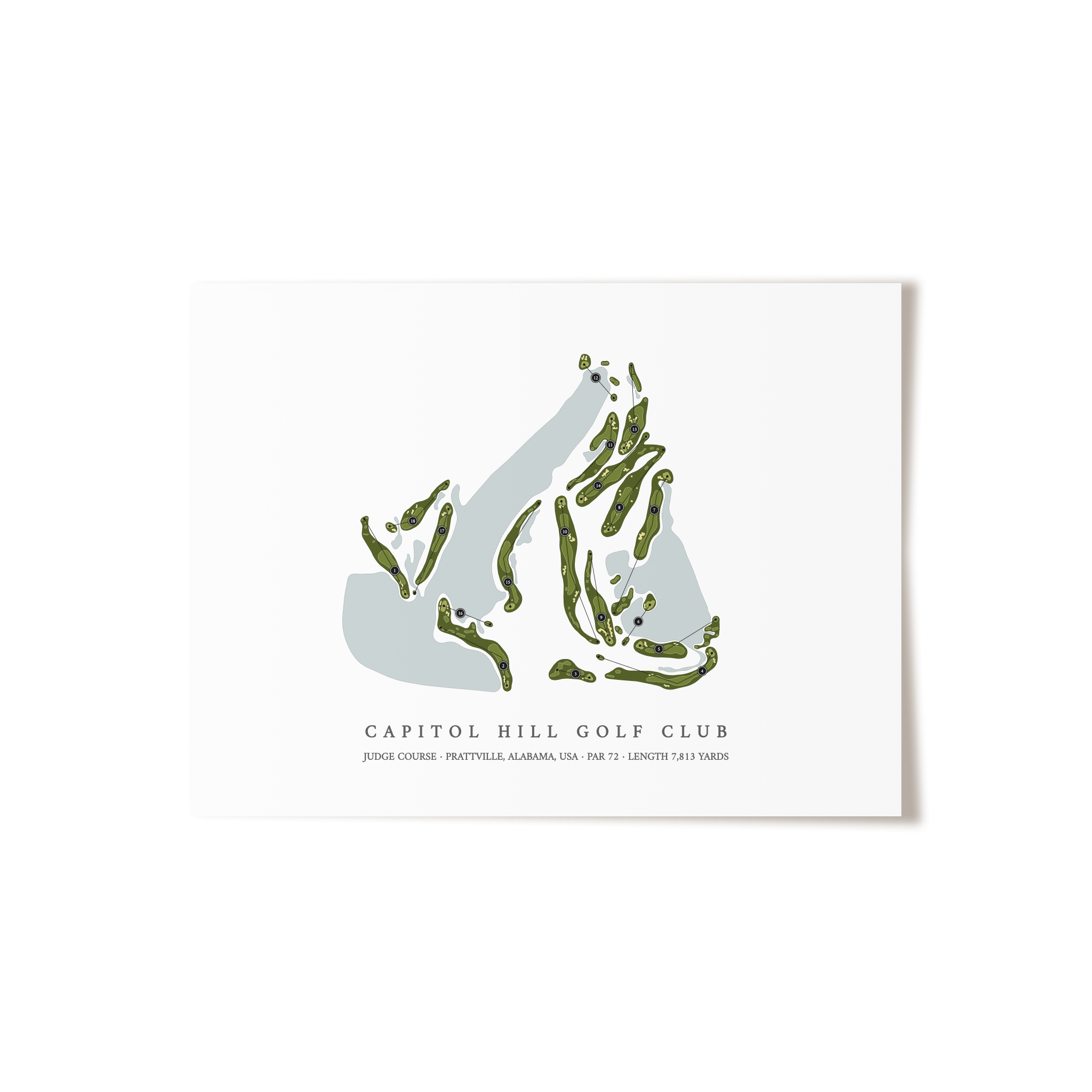 Capitol Hill Golf Club - Judge Course | Golf Course Map | Unframed