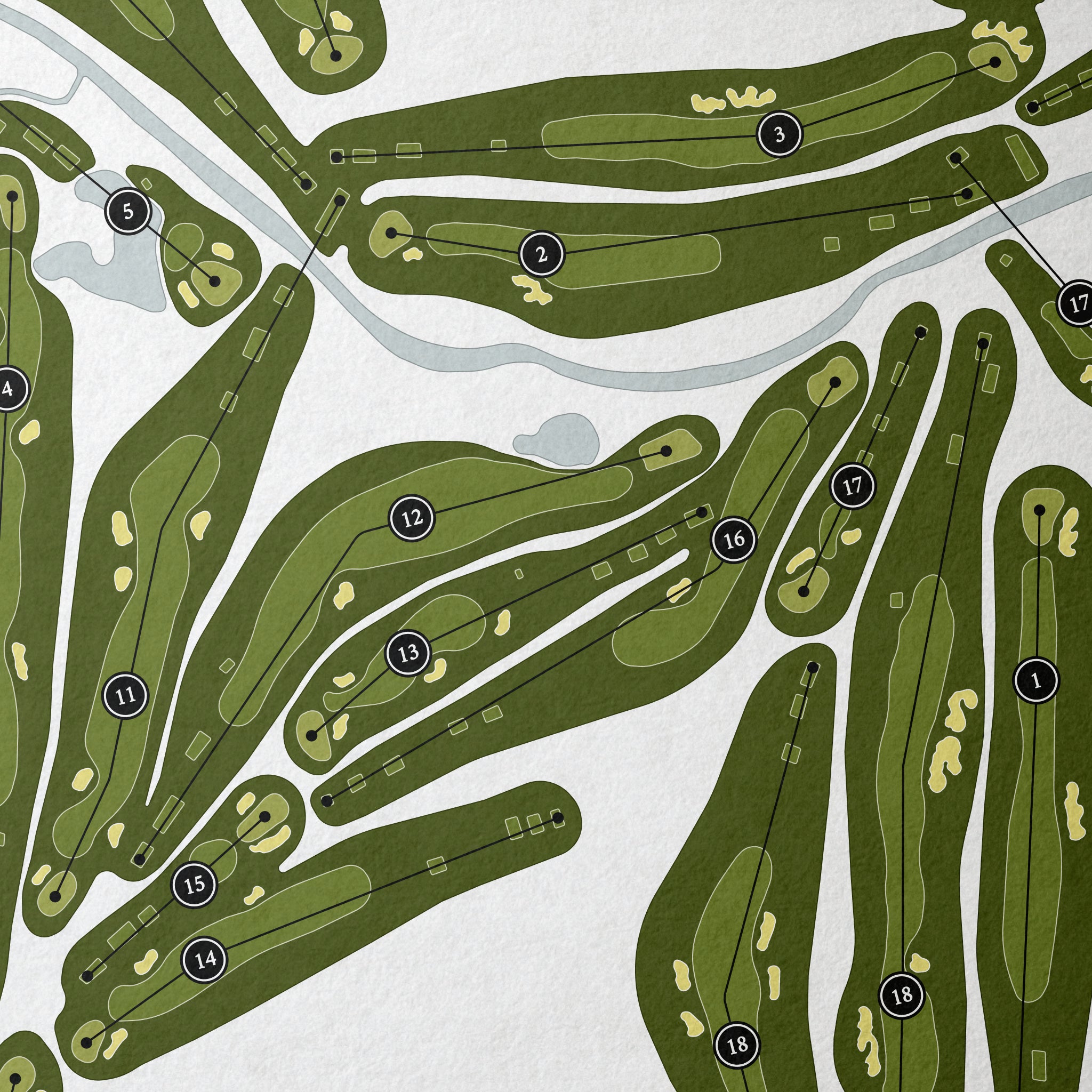 Carmel Country Club | Golf Course Print | Close+Up