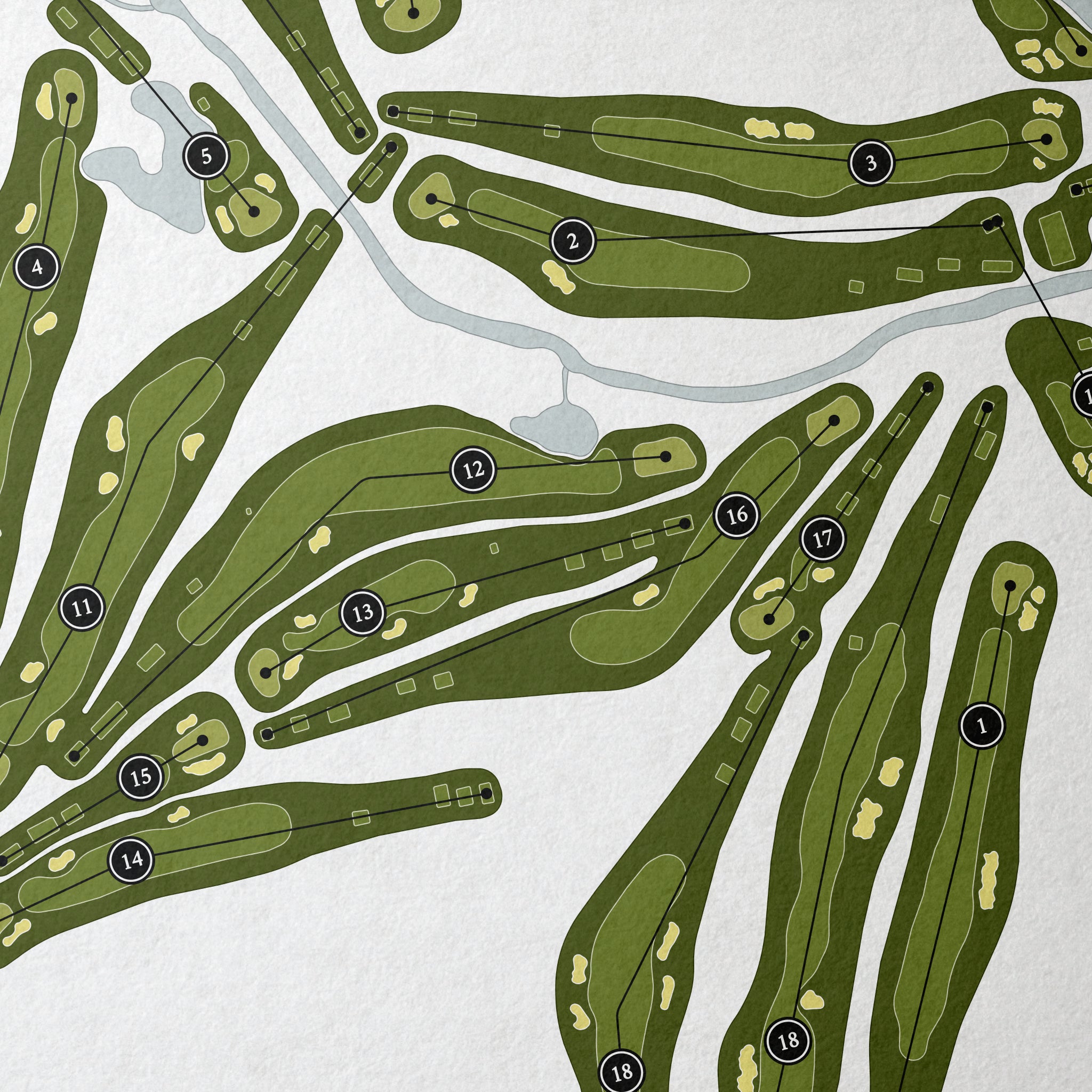 Carmel Country Club | Golf Course Print | Close Up