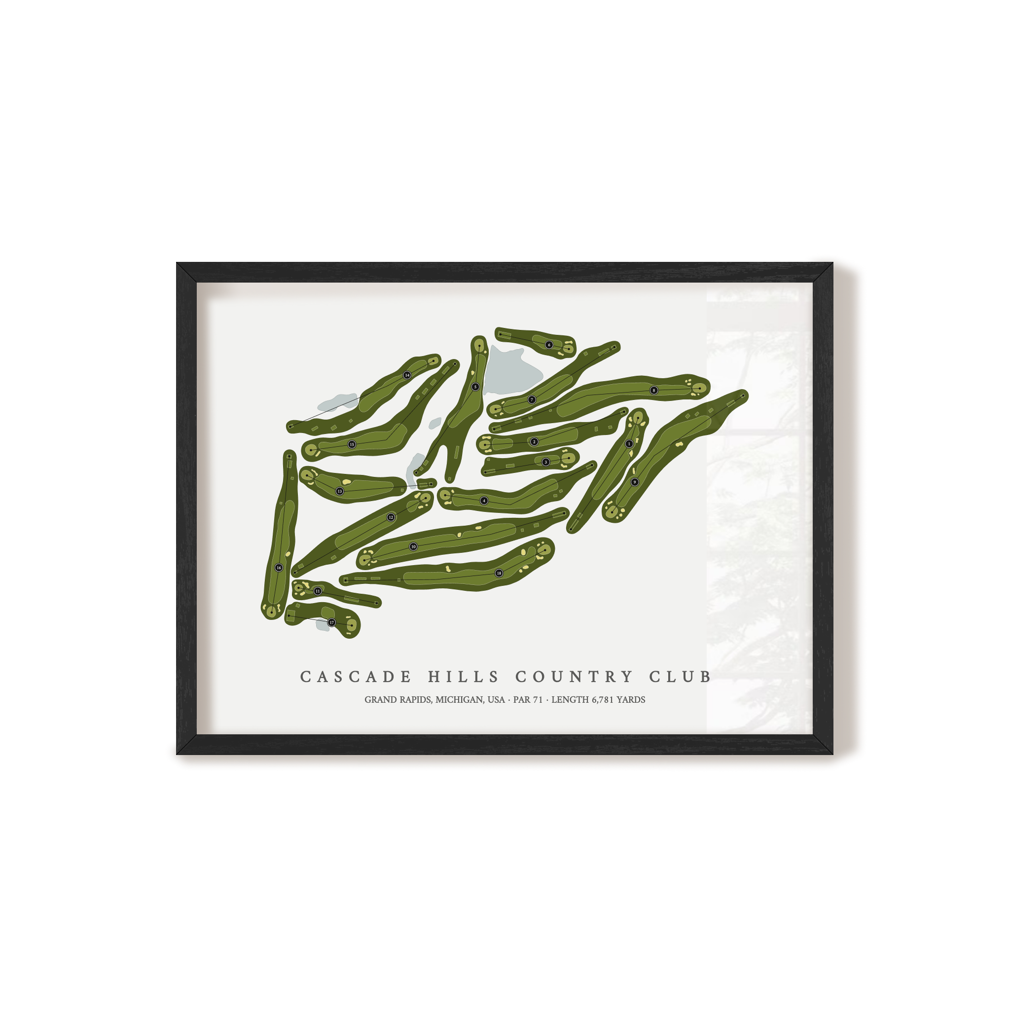 Cascade Hills Country Club | Golf Course Map | Black Frame