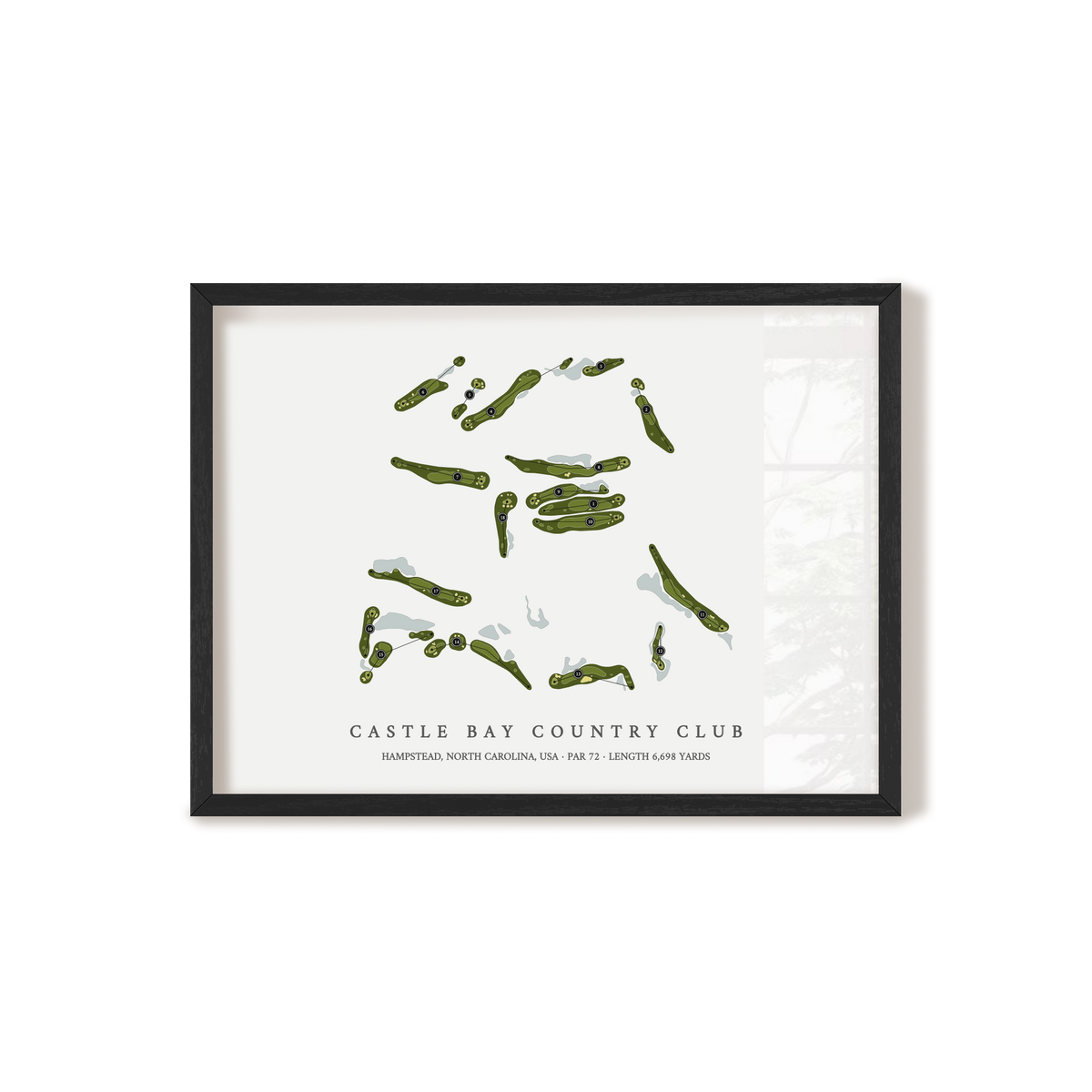 Castle Bay Country Club | Golf Course Map | Black Frame