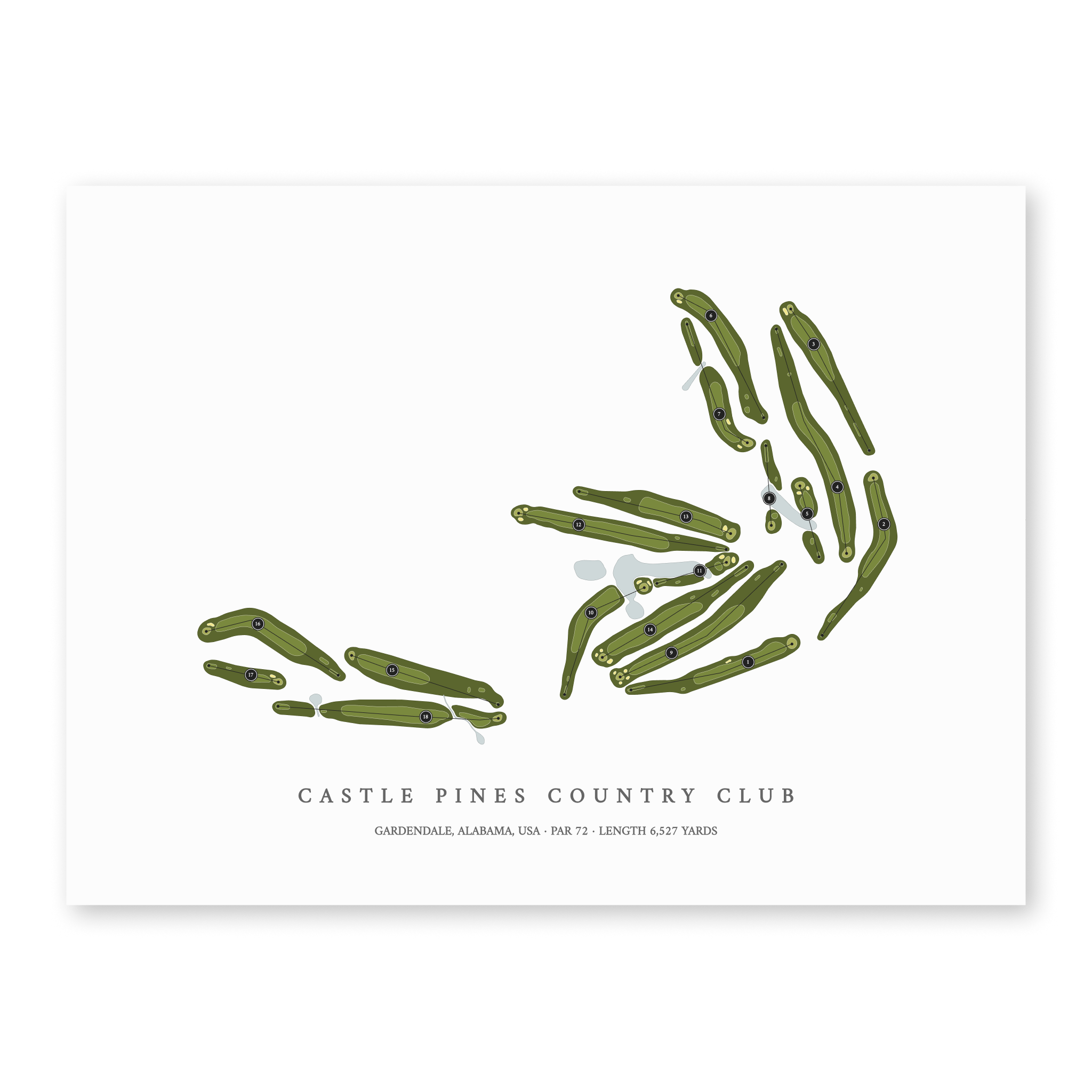 Castle Pines Country Club | Golf Course Map | Unframed