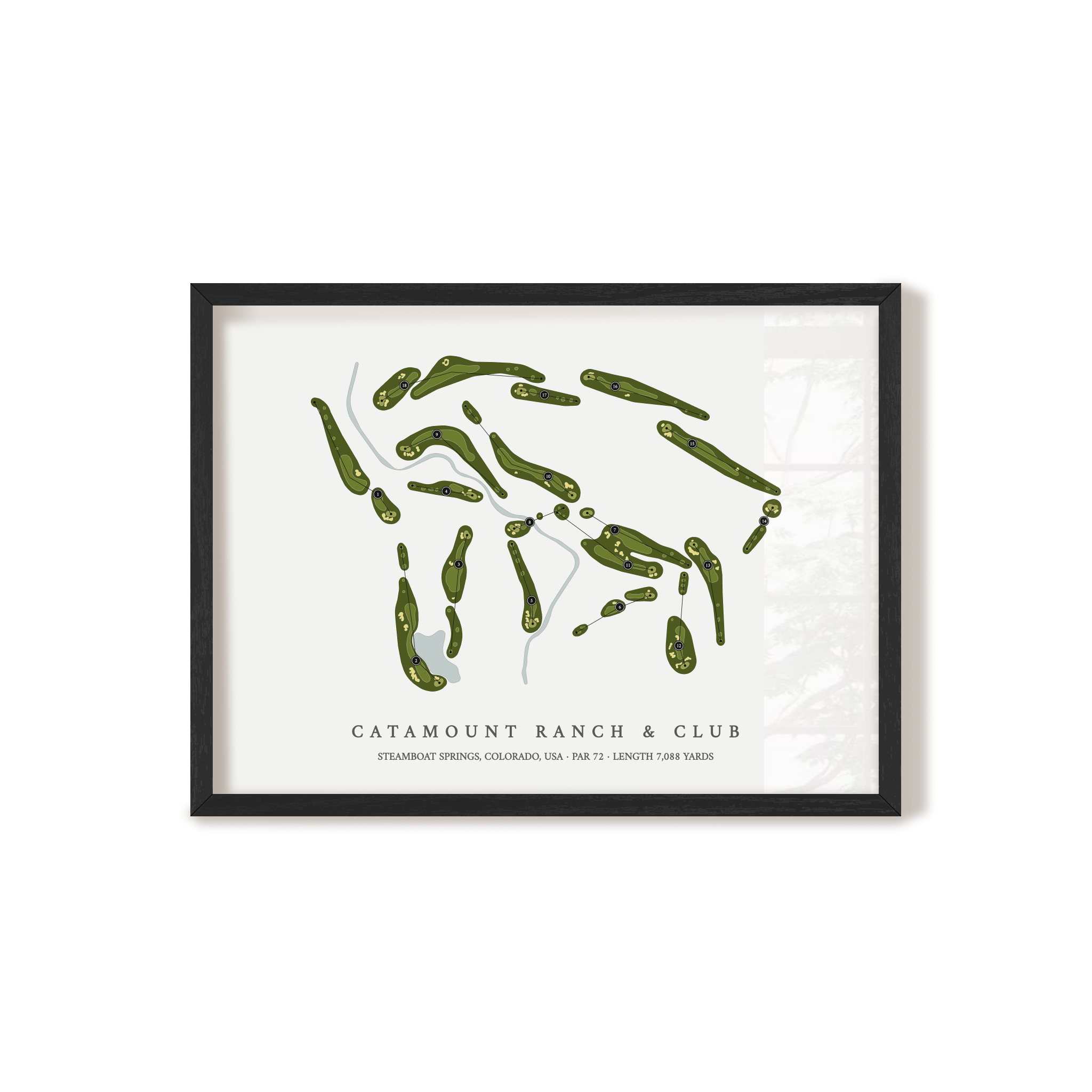 Catamount Ranch & Club | Golf Course Map | Black Frame