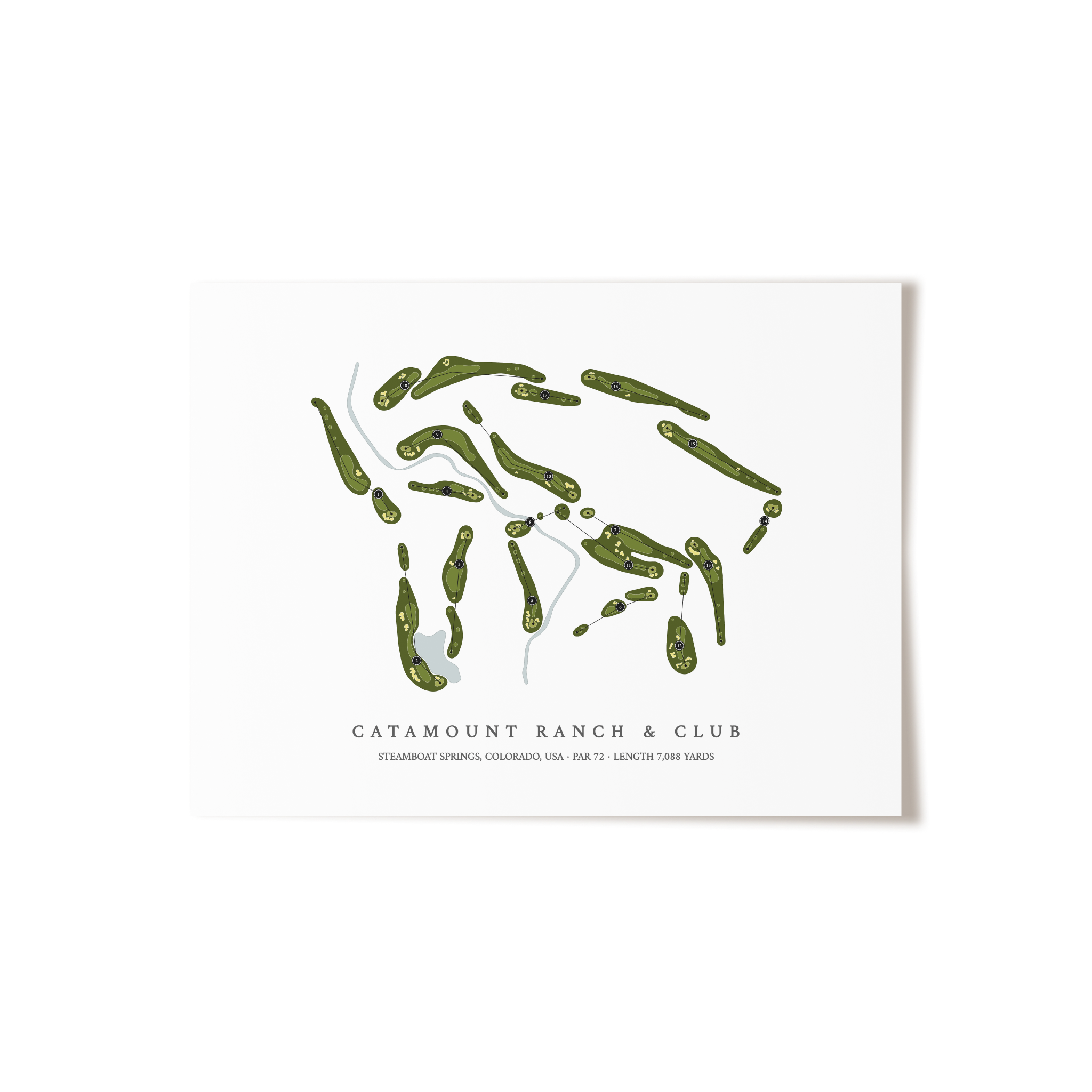 Catamount Ranch & Club | Golf Course Map | Unframed