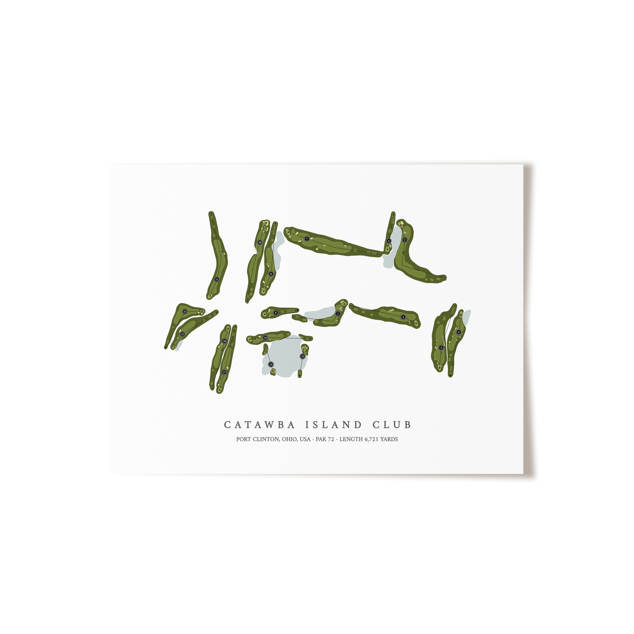 Catawba Island Club | Golf Course Map | Unframed
