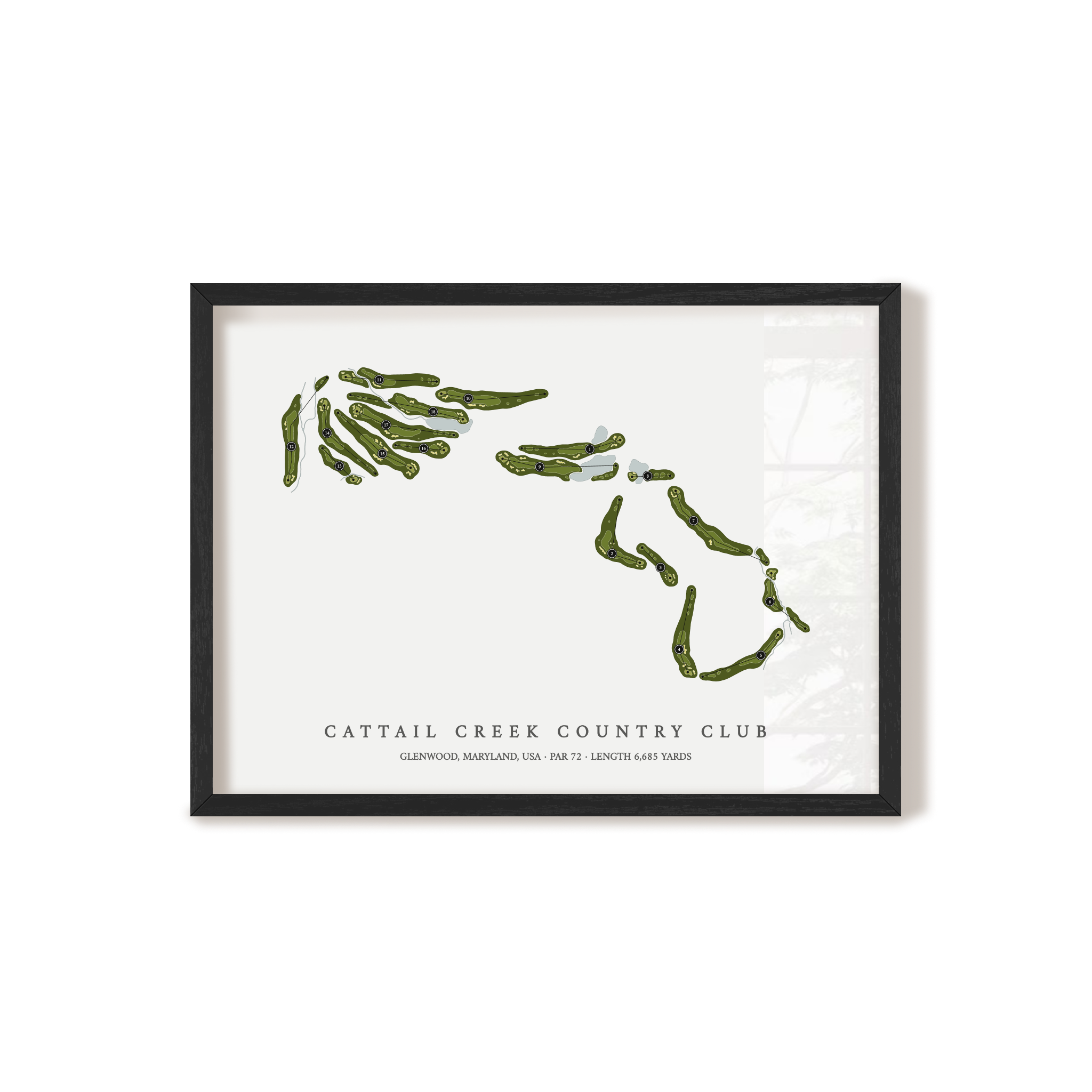 Cattail Creek Country Club | Golf Course Print | Black Frame