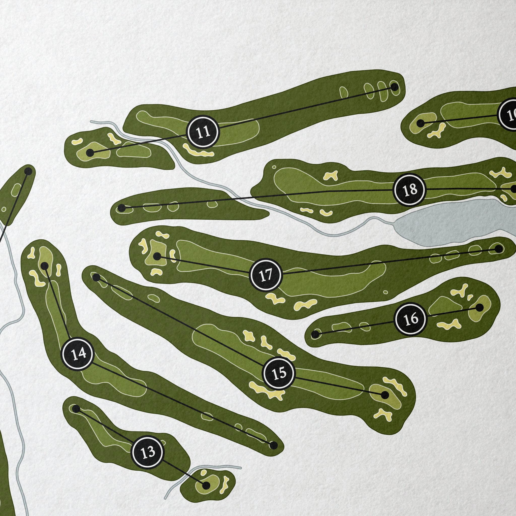 Cattail Creek Country Club | Golf Course Print | Close Up