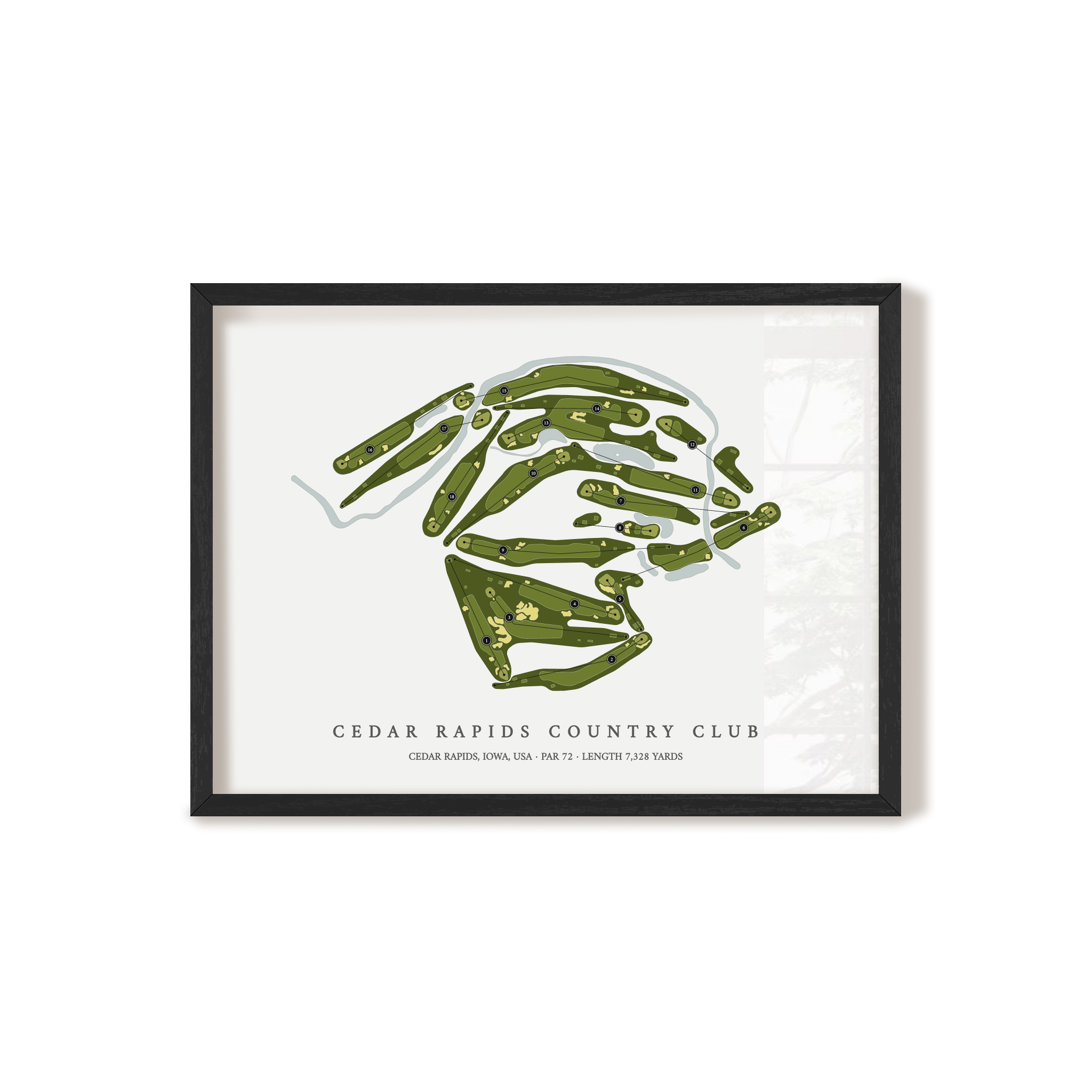 Cedar Rapids Country Club | Golf Course Map | Black+Frame