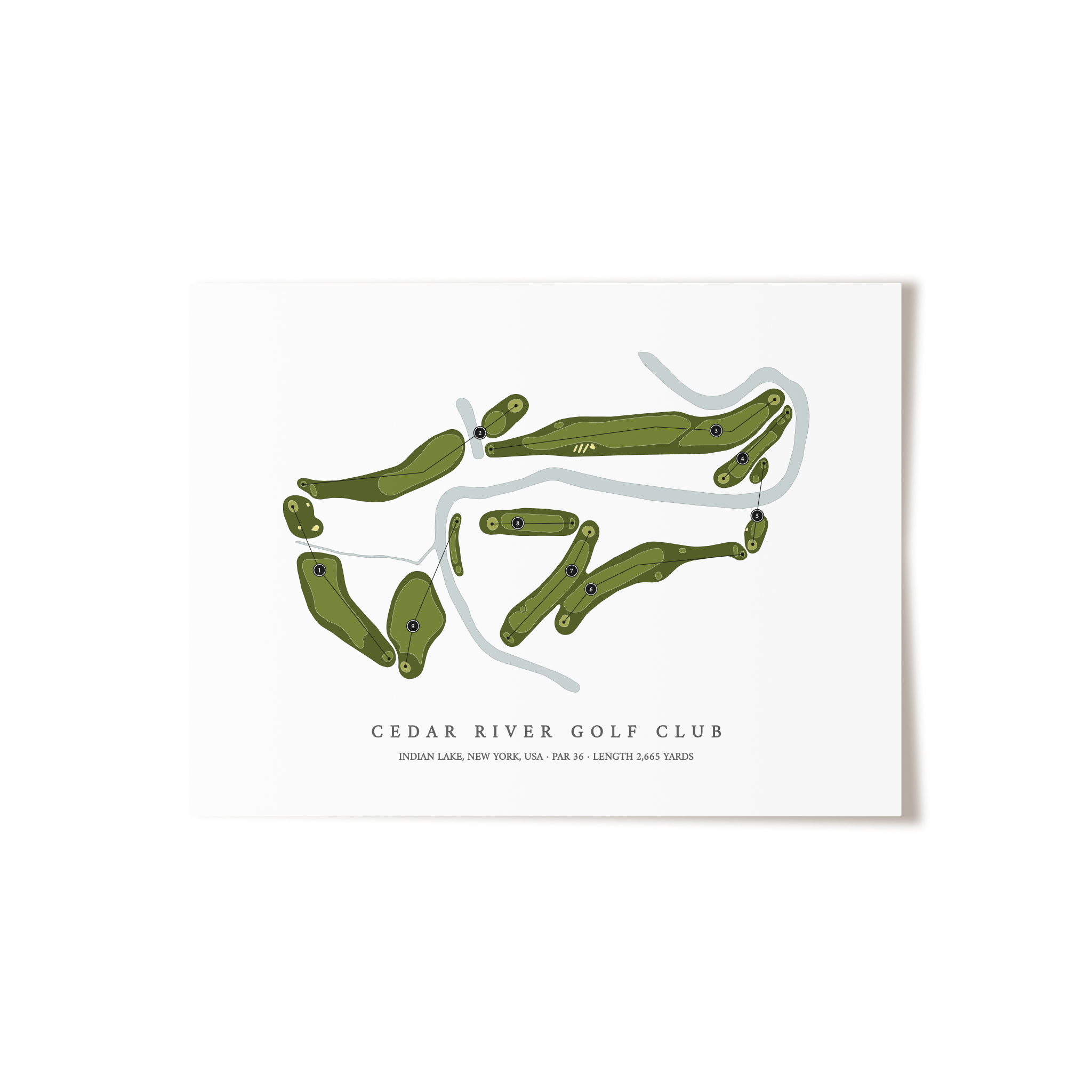 Cedar River Golf Club | Golf Course Map | Unframed