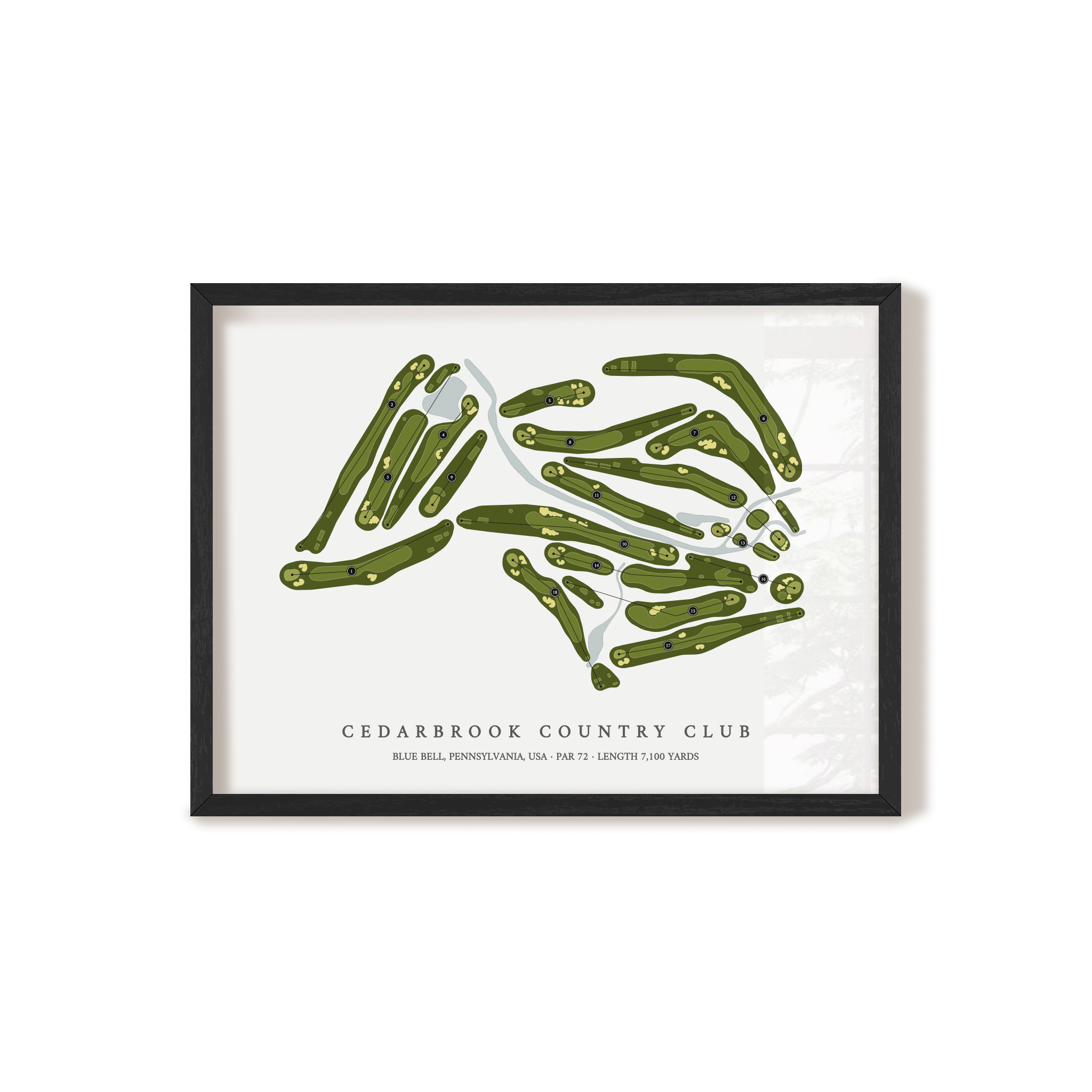 Cedarbrook Country Club | Golf Course Map | Black Frame