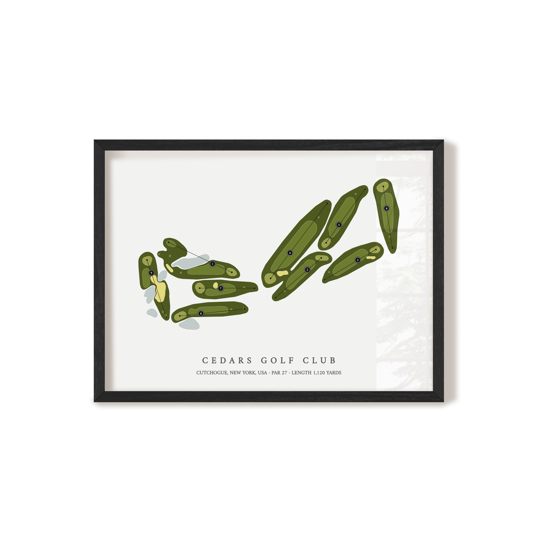 Cedars Golf Club | Golf Course Map | Black Frame