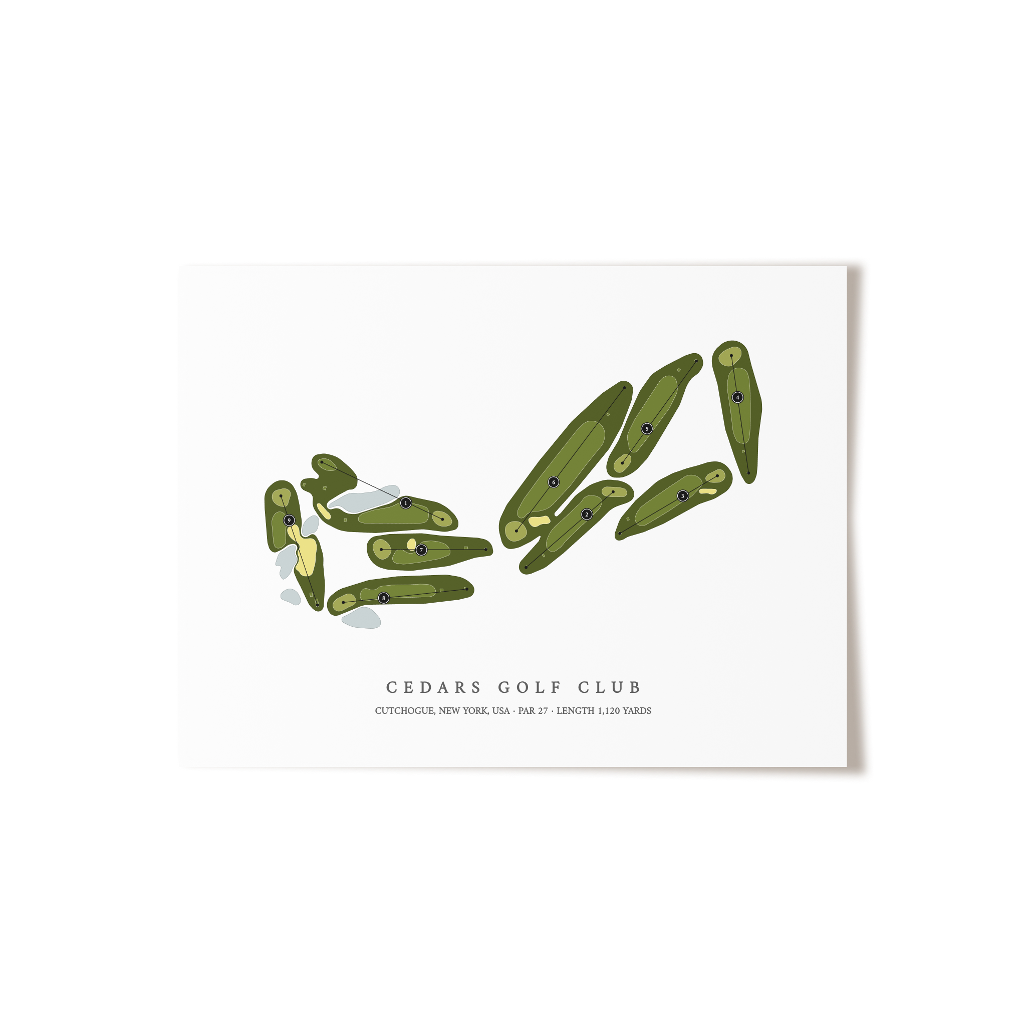 Cedars Golf Club | Golf Course Map | Unframed