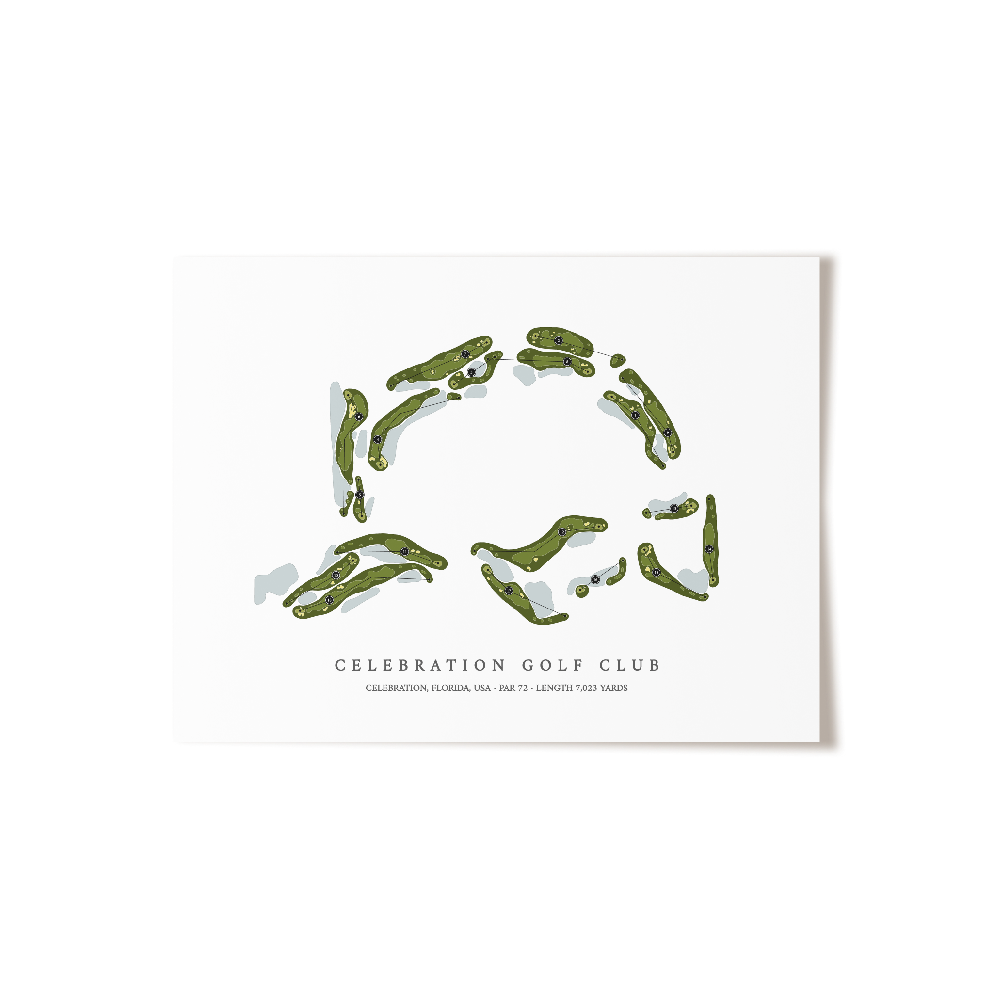 Celebration Golf Club | Golf Course Map | Unframed