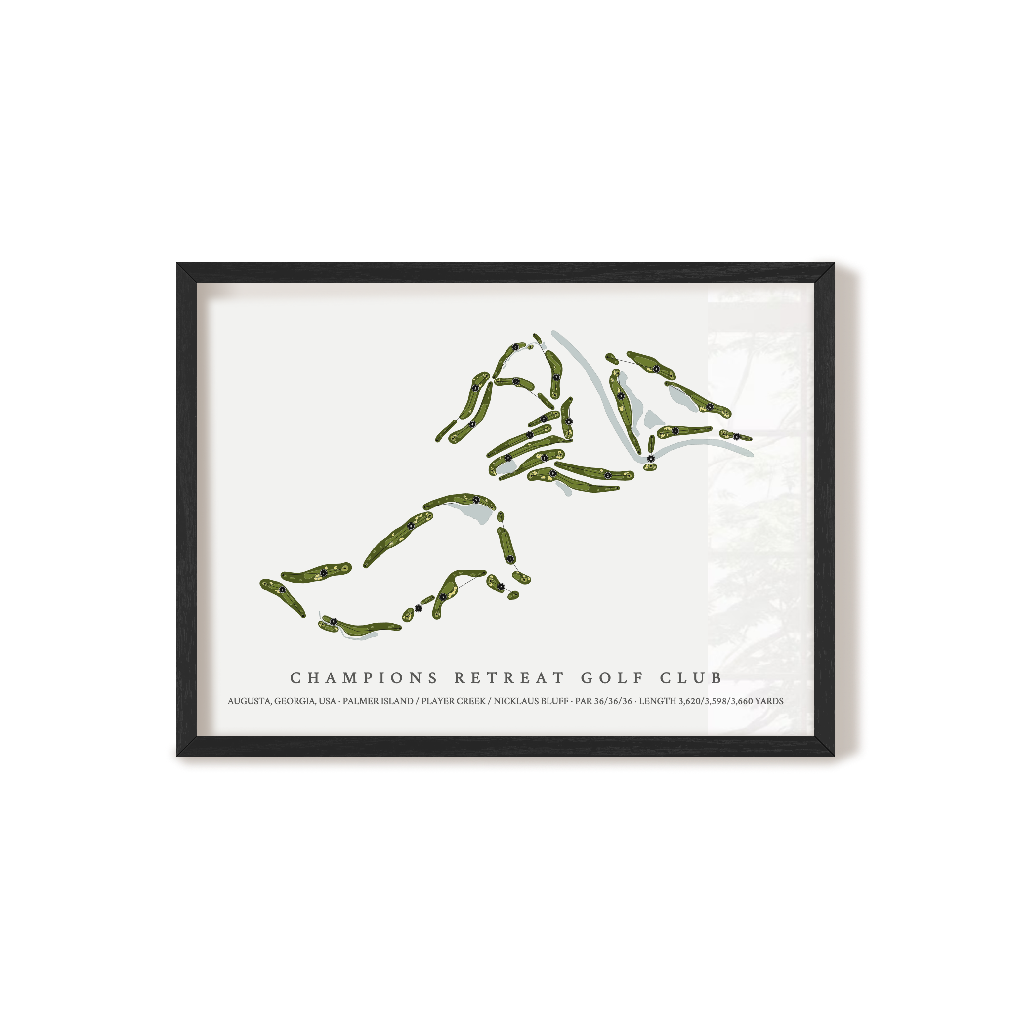 Champions Retreat Golf Club | Golf Course Map | Black Frame