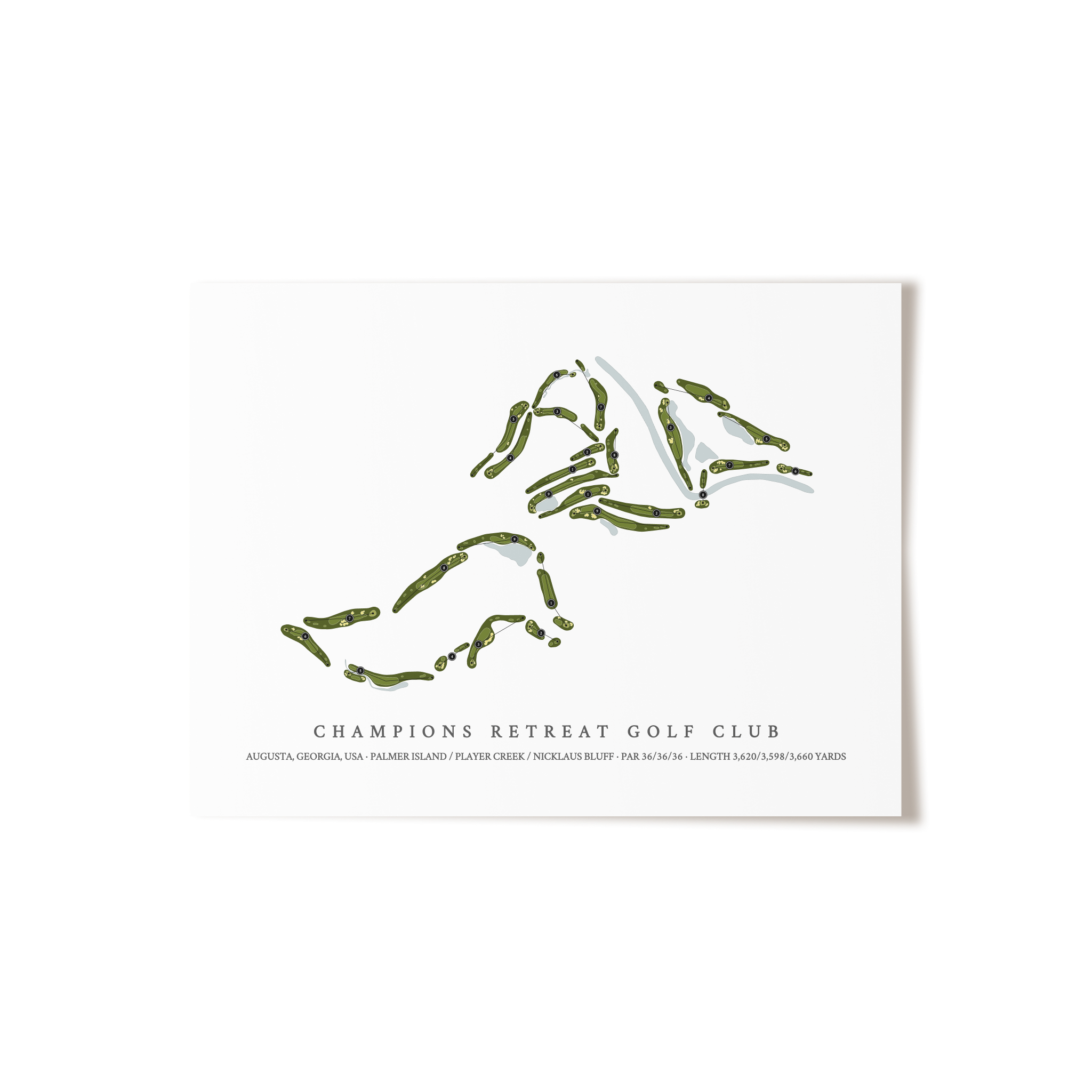 Champions Retreat Golf Club | Golf Course Map | Unframed