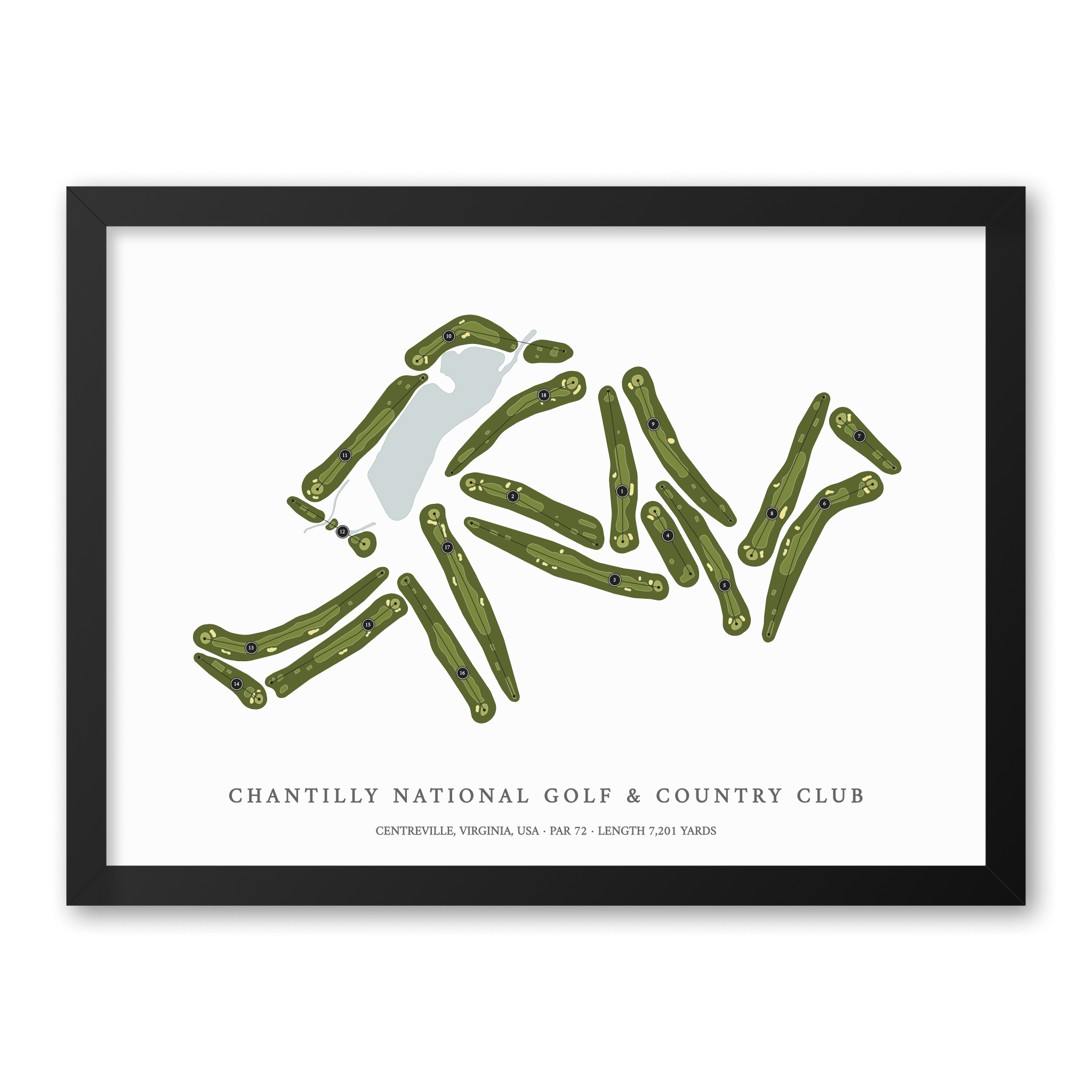 Chantilly National Golf & Country Club | Golf Course Print | Black Frame