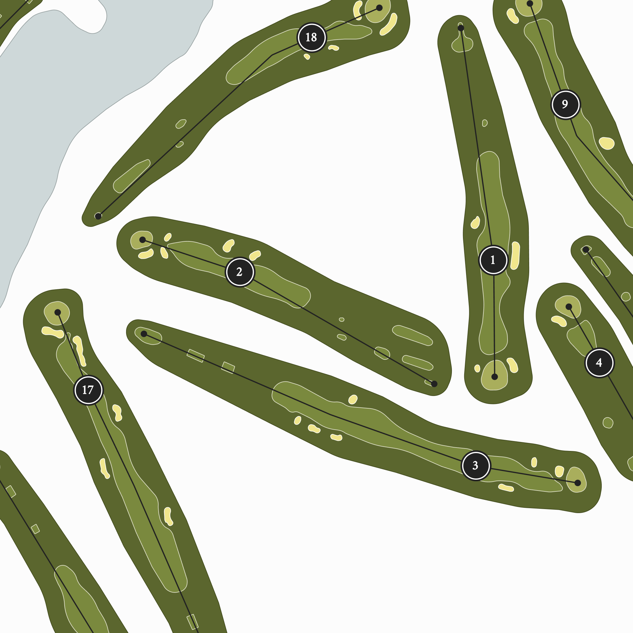 Chantilly National Golf & Country Club | Golf Course Print | Close Up
