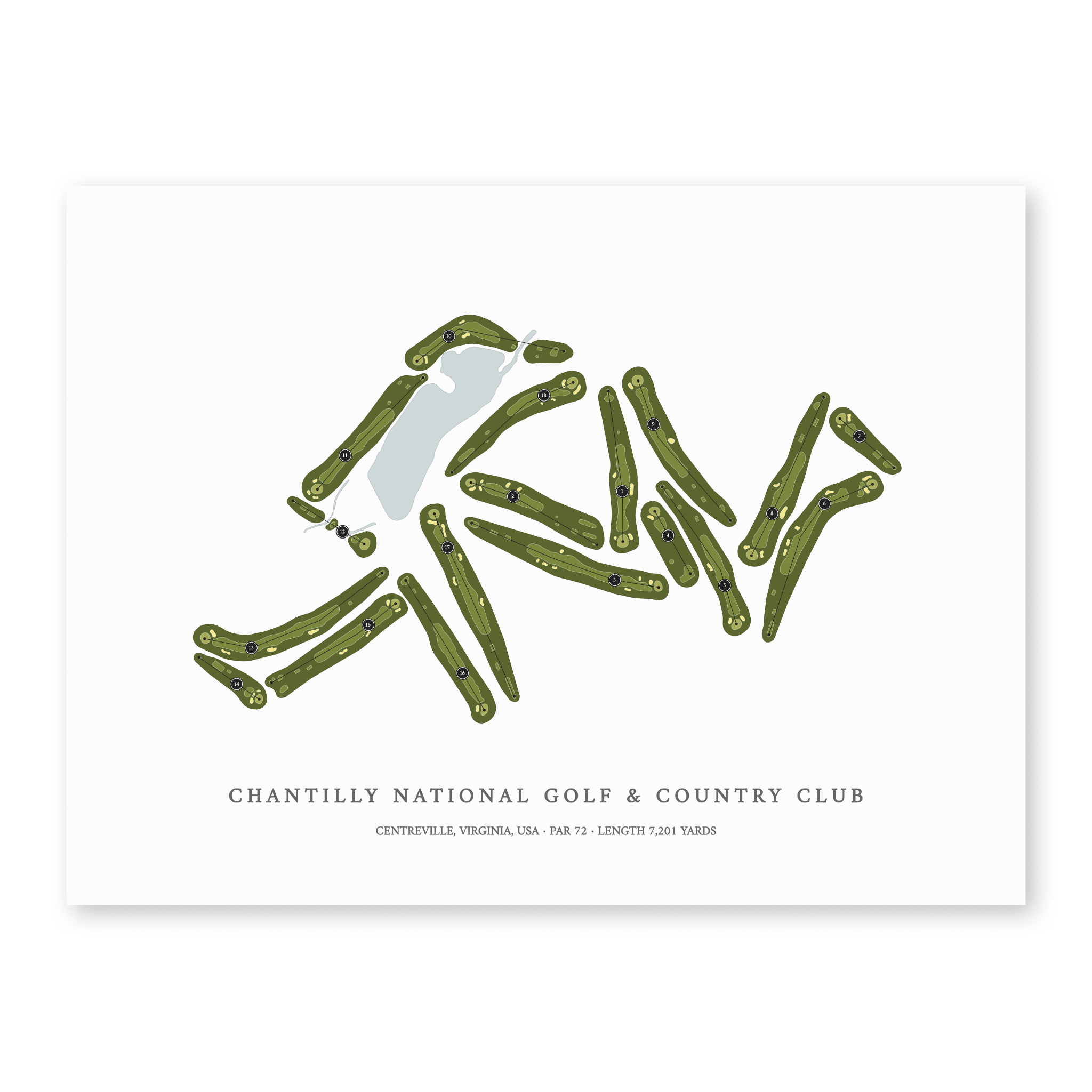Chantilly National Golf & Country Club | Golf Course Print | Unframed