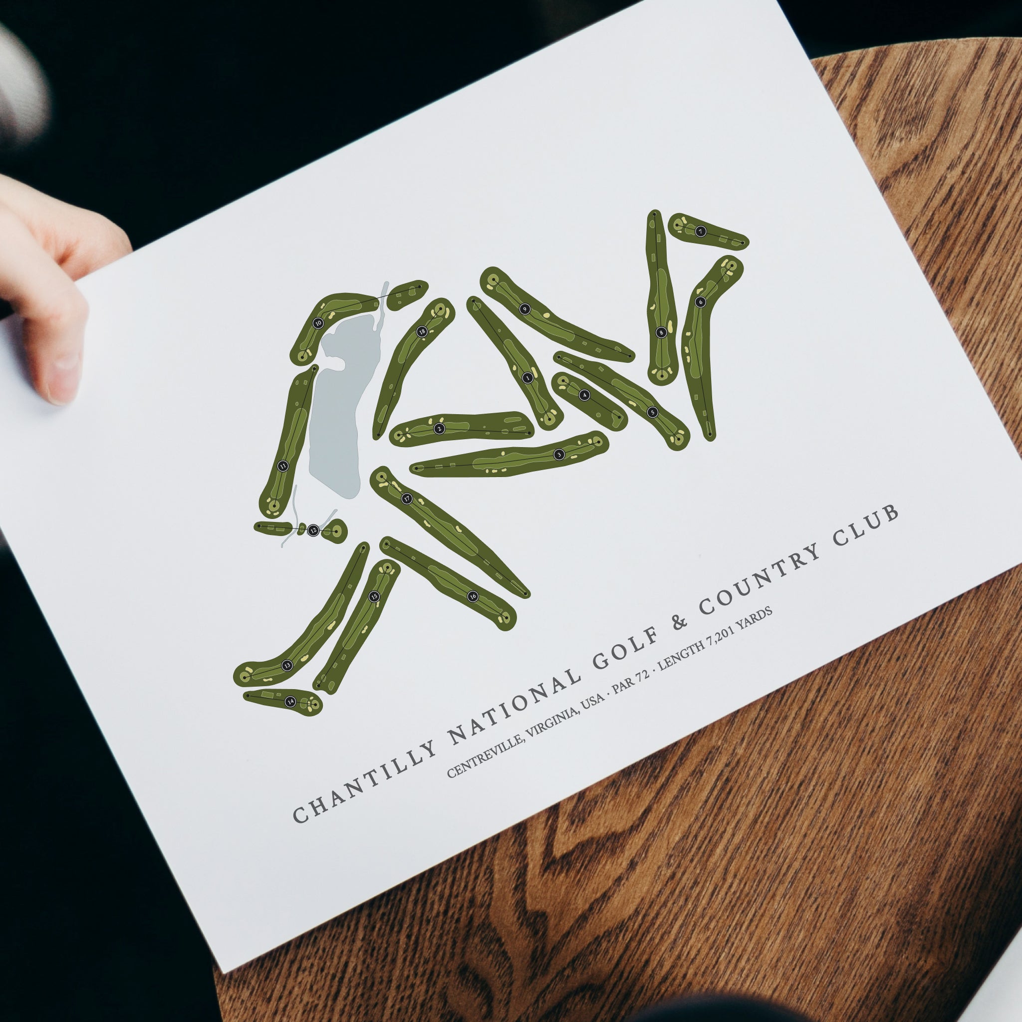 Chantilly National Golf & Country Club | Golf Course Print | With Laptop