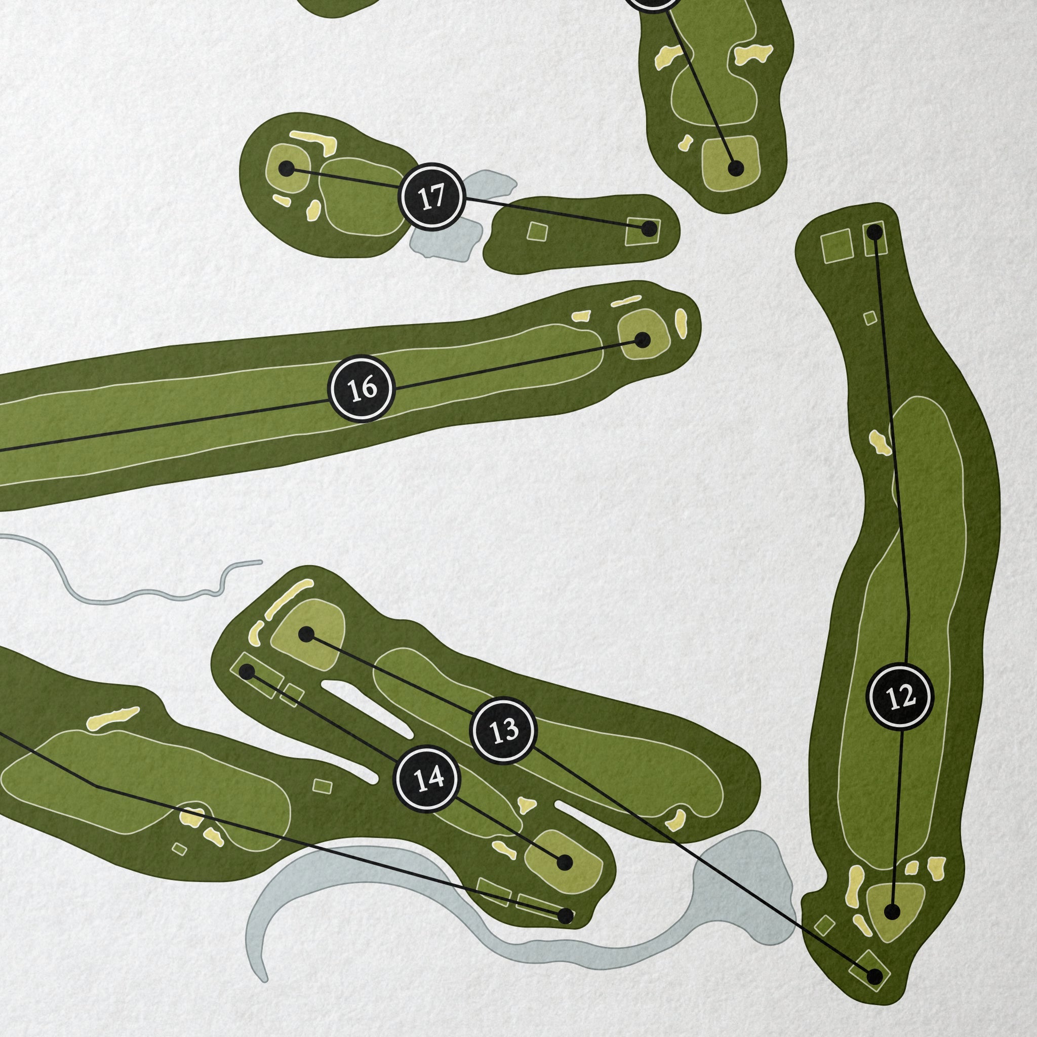 Charles River Country Club | Golf Course Print | Close Up