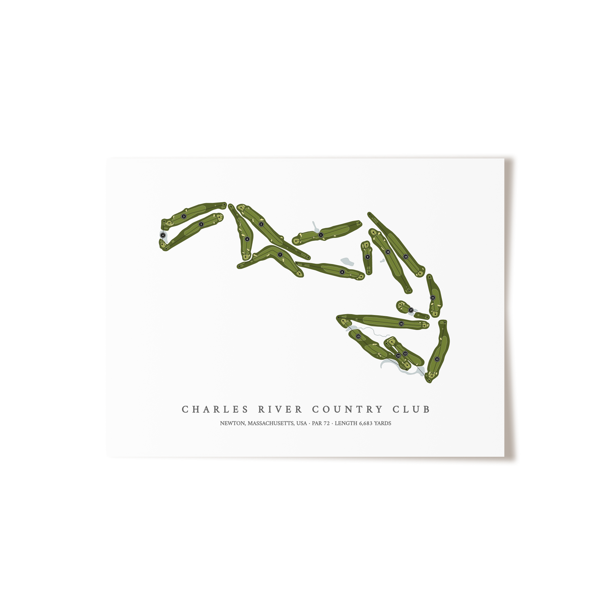 Charles River Country Club | Golf Course Print | Unframed