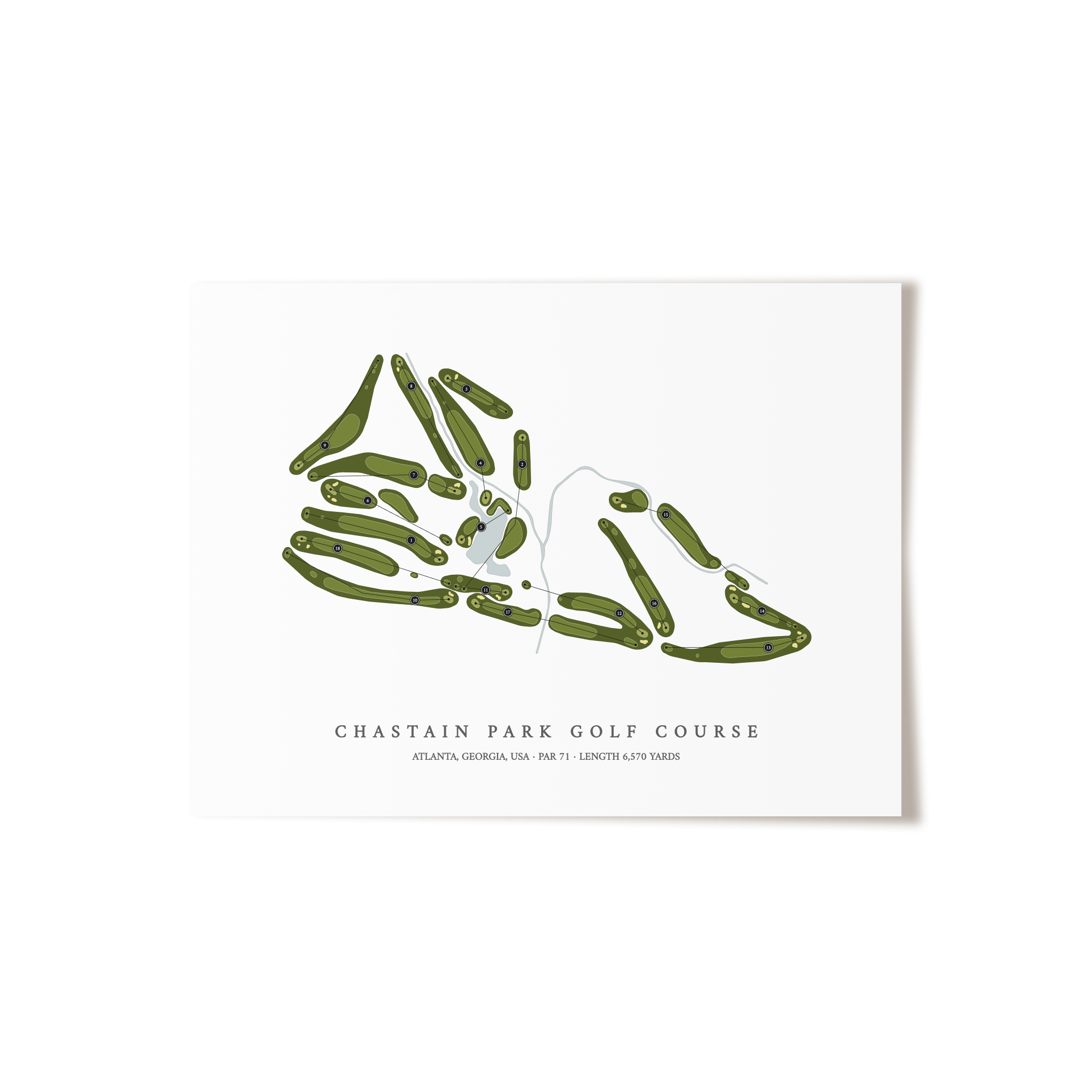 Chastain Park Golf Course | Golf Course Map | Unframed