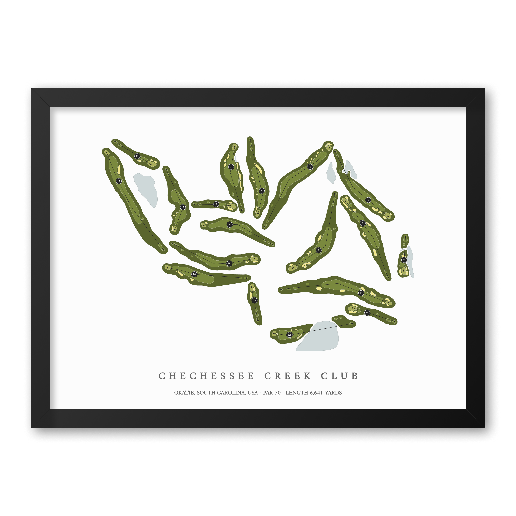 Chechessee Creek Club | Golf Course Print | Black Frame