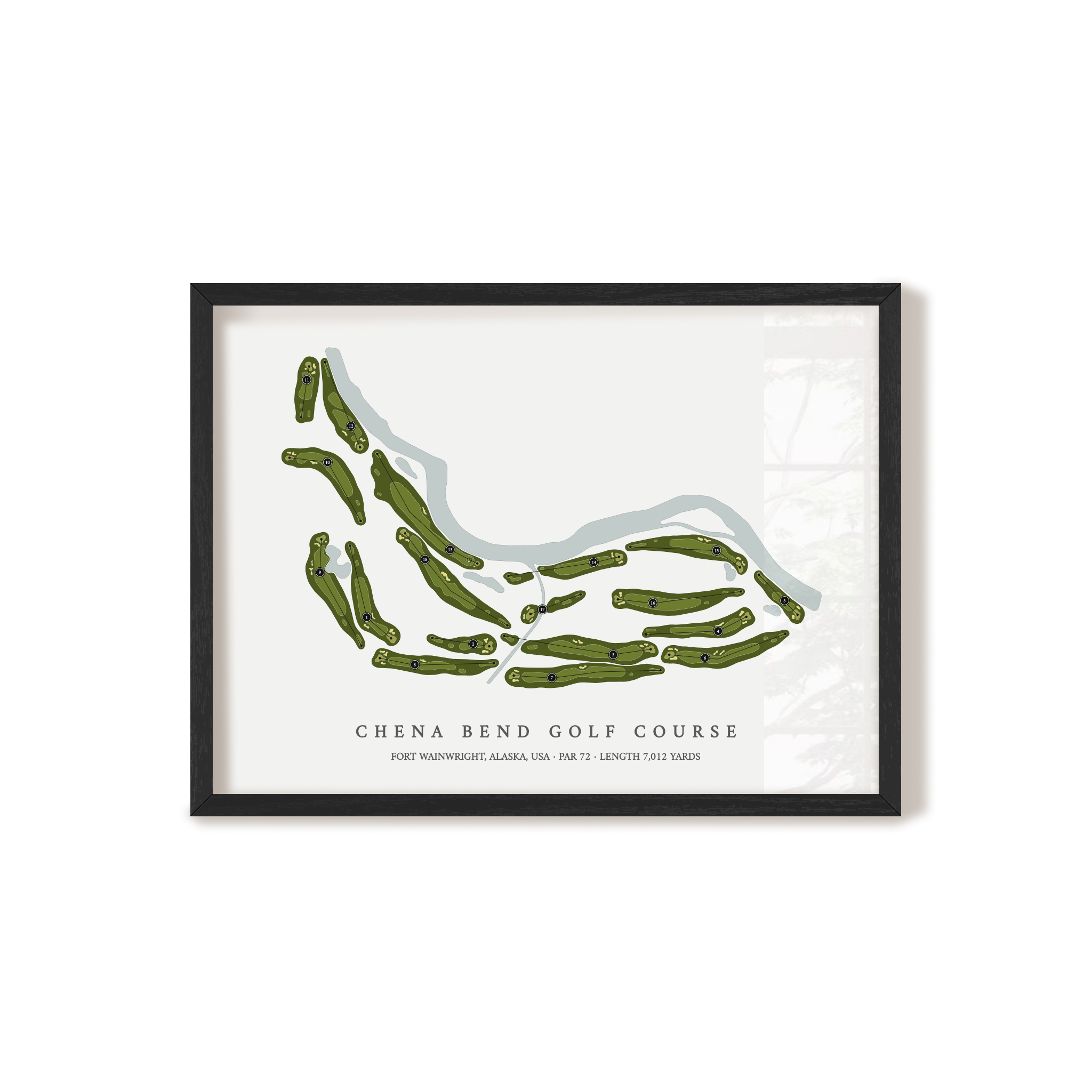 Chena Bend Golf Course | Golf Course Map | Black Frame