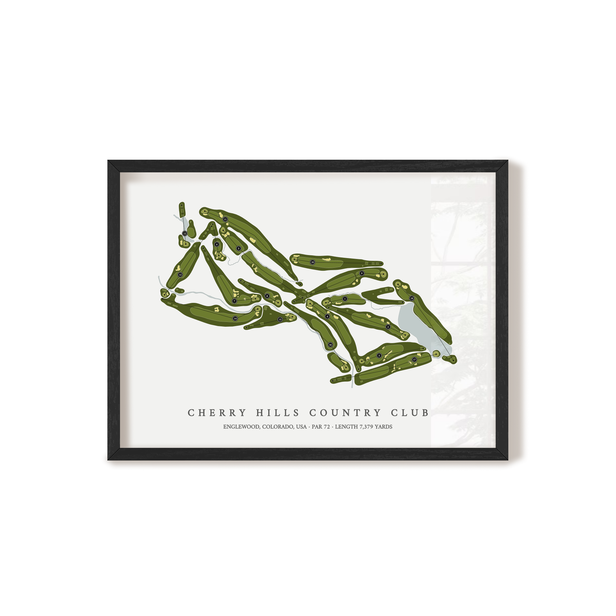 Cherry Hills Country Club | Golf Course Map | Black Frame