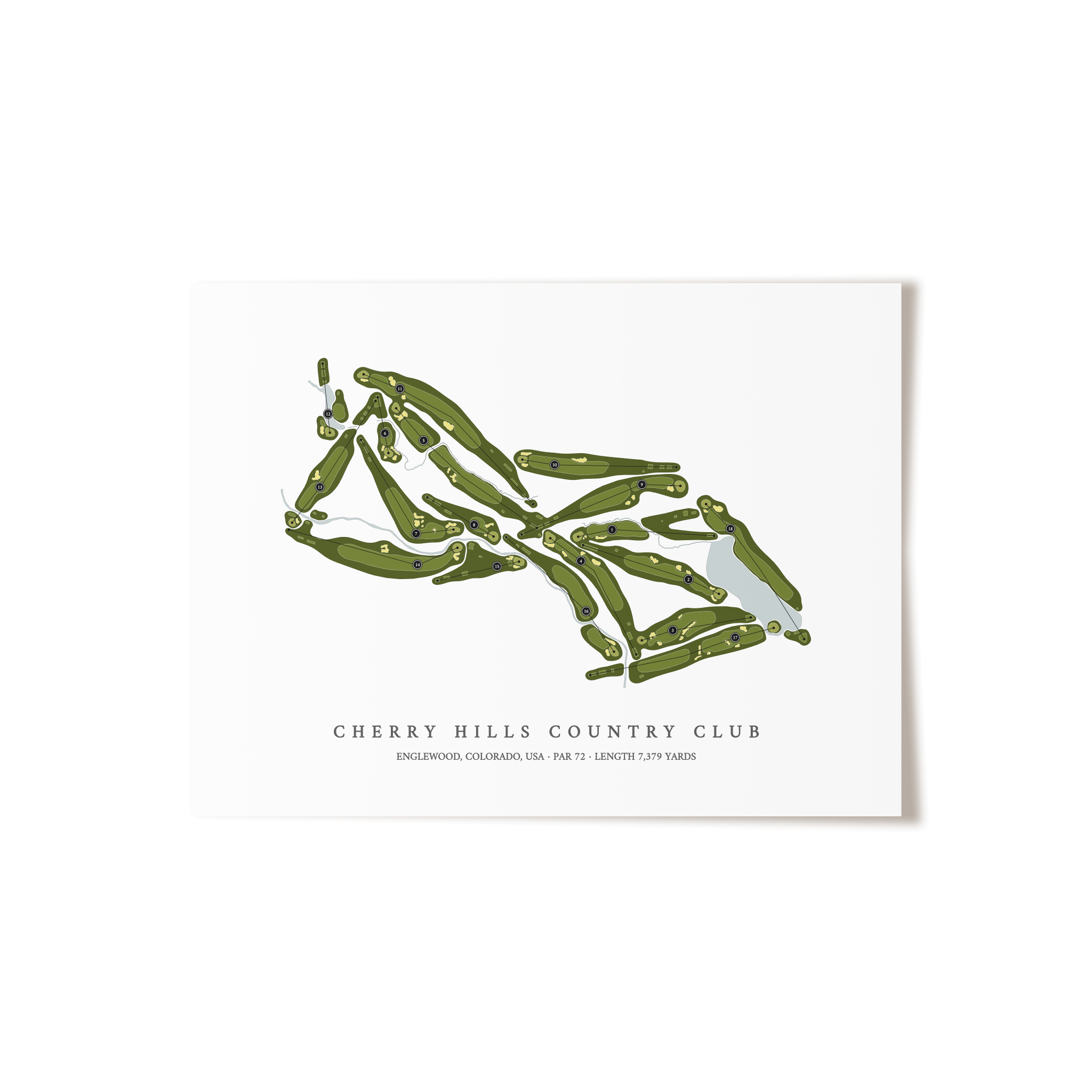 Cherry Hills Country Club | Golf Course Map | Unframed