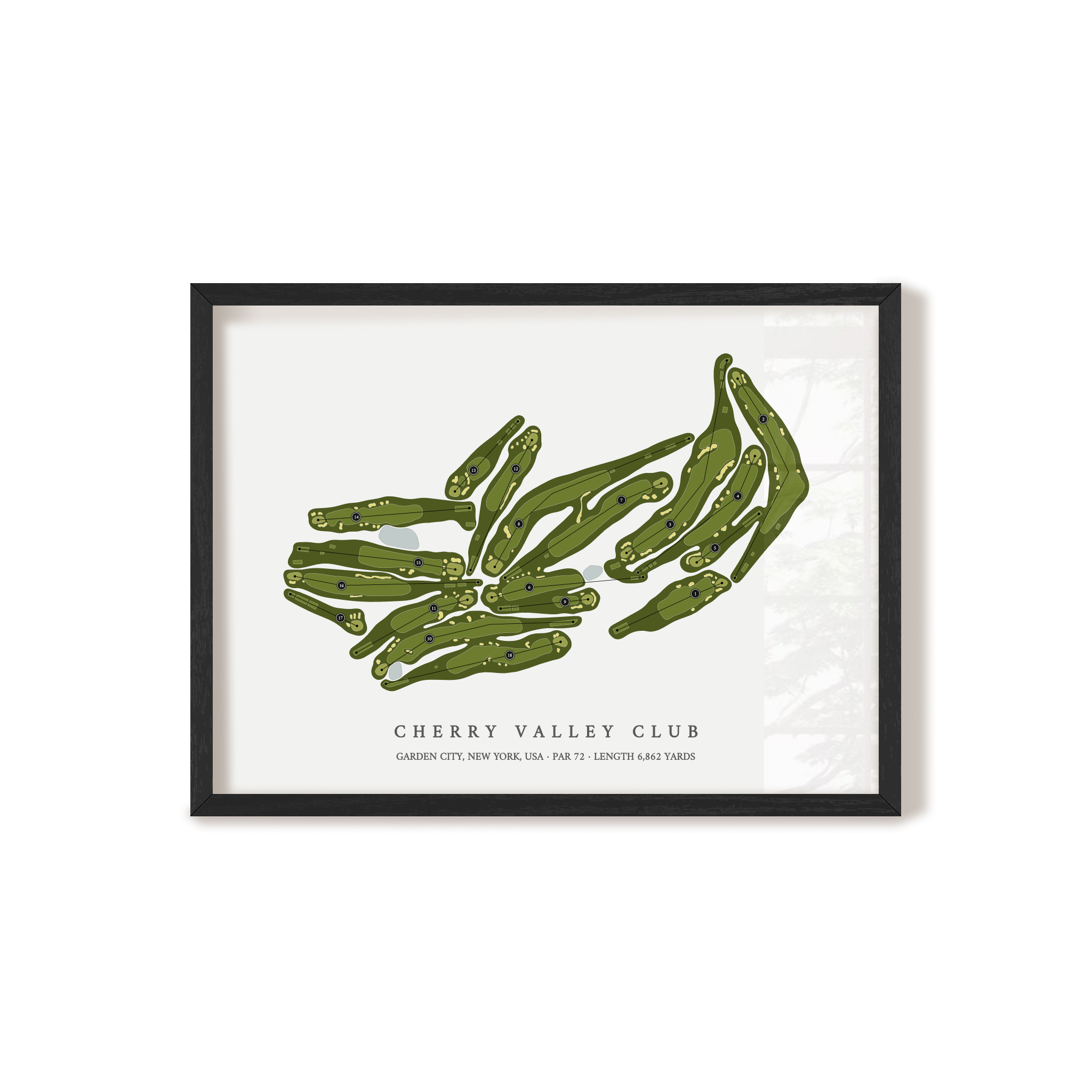 Cherry Valley Club | Golf Course Map | Black Frame