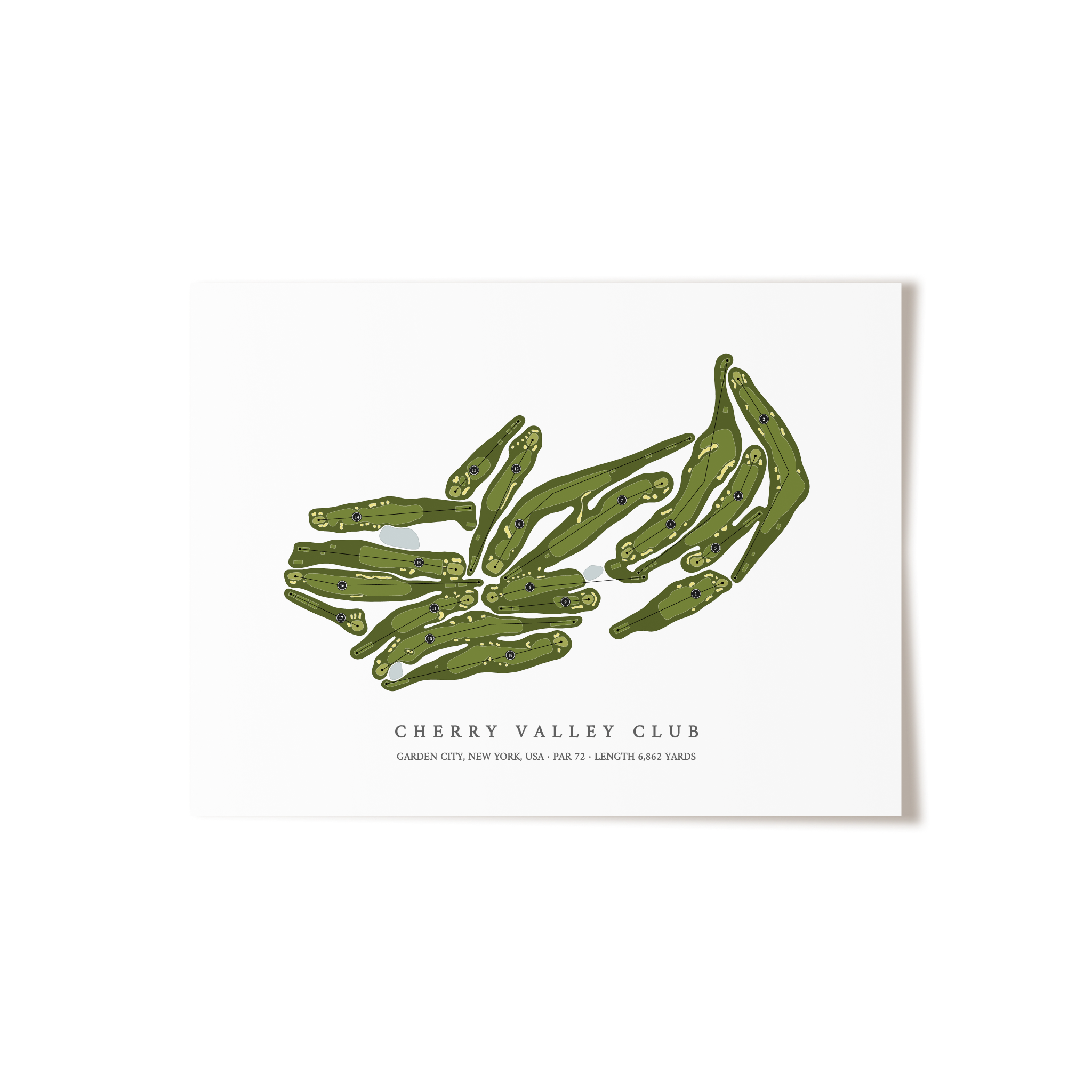 Cherry Valley Club | Golf Course Map | Unframed