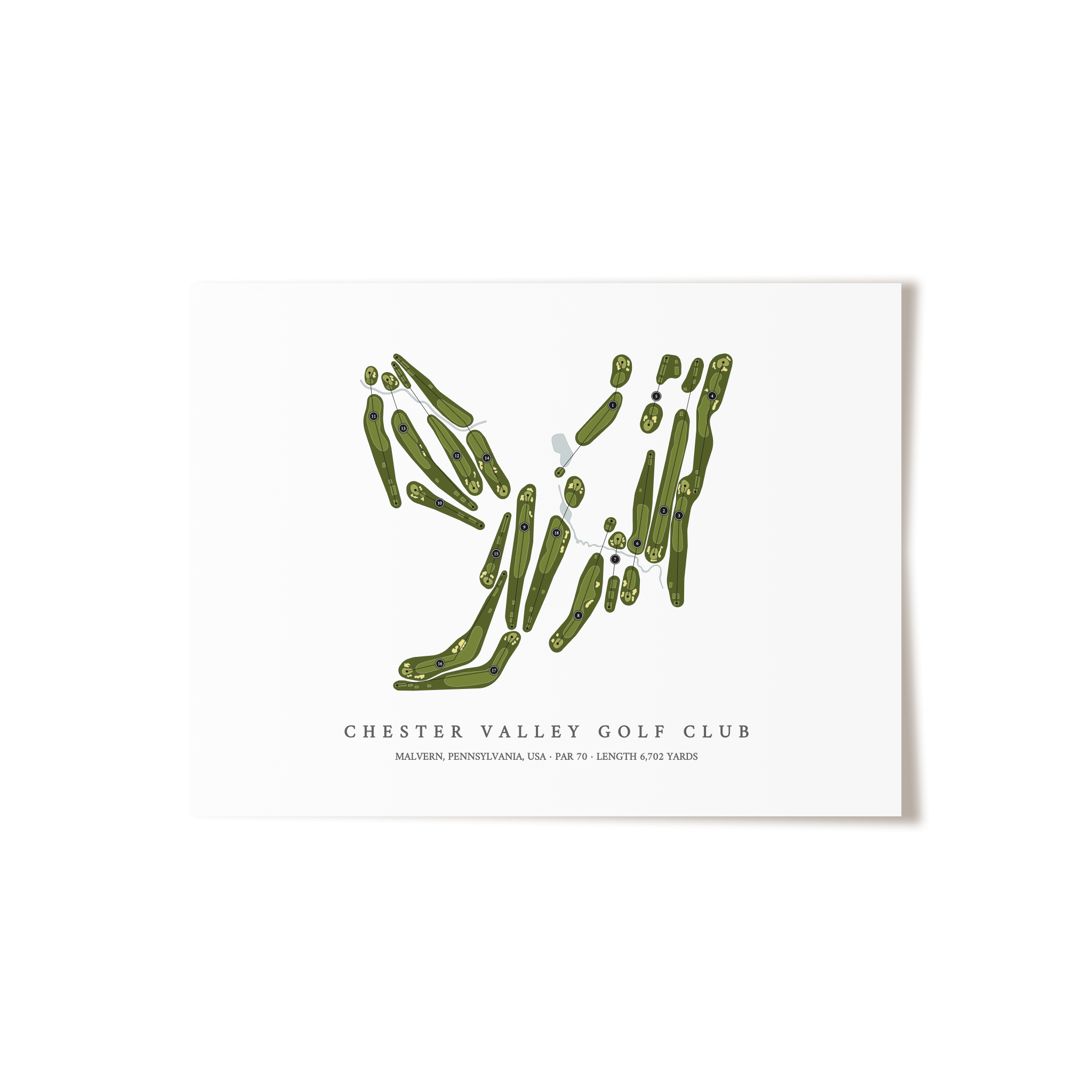 Chester Valley Golf Club | Golf Course Map | Unframed