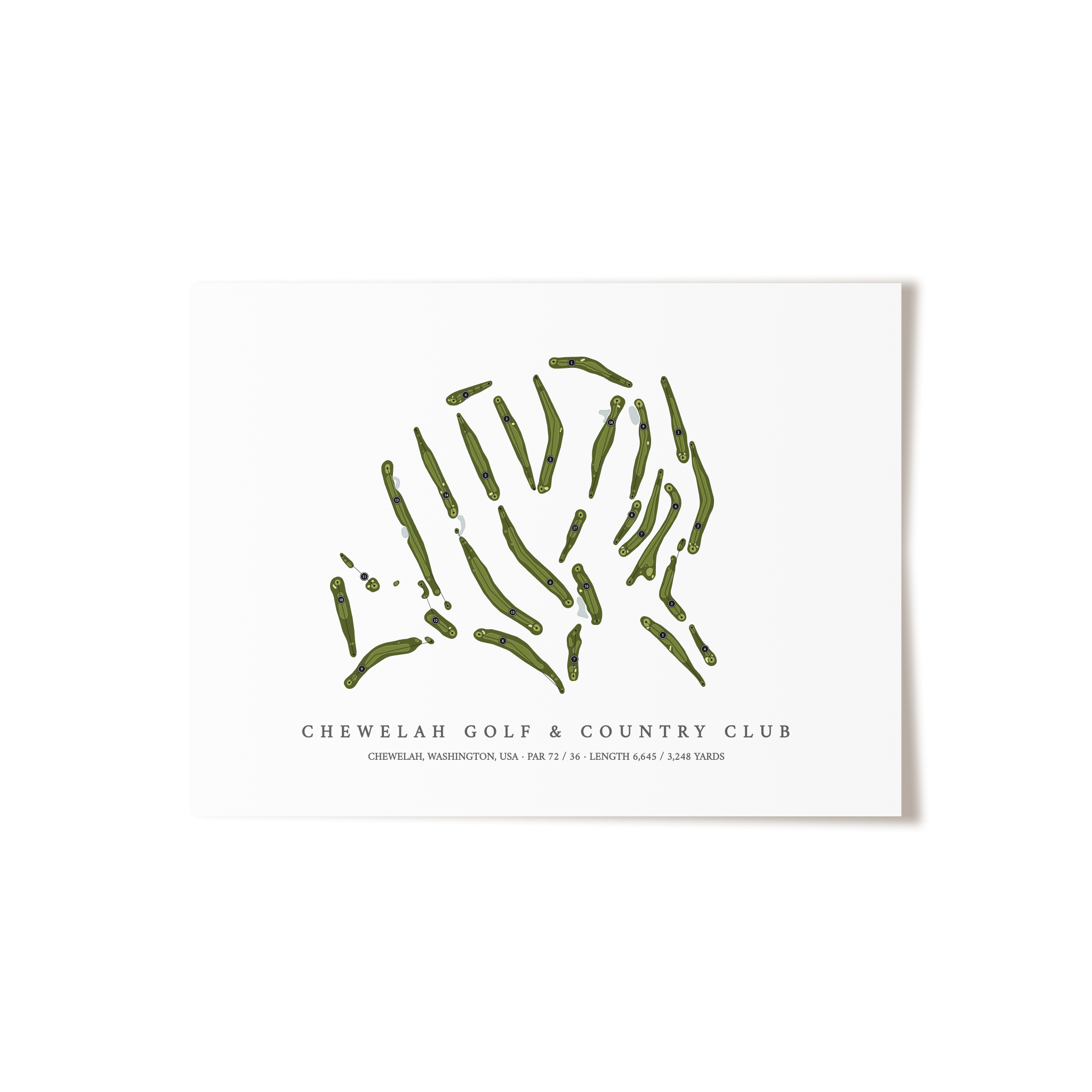 Chewelah Golf & Country Club | Golf Course Map | Unframed