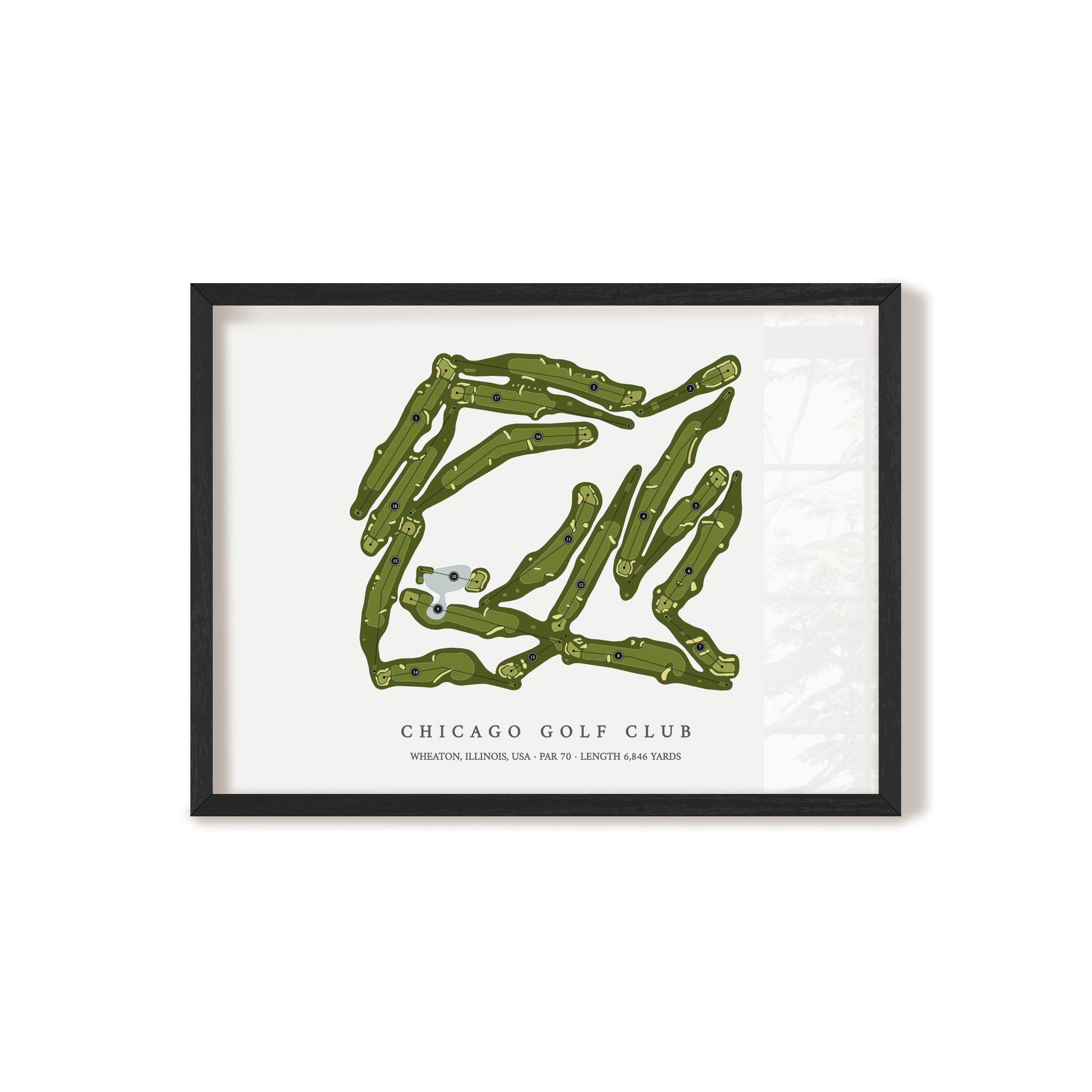 Chicago Golf Club | Golf Course Print | Black Frame