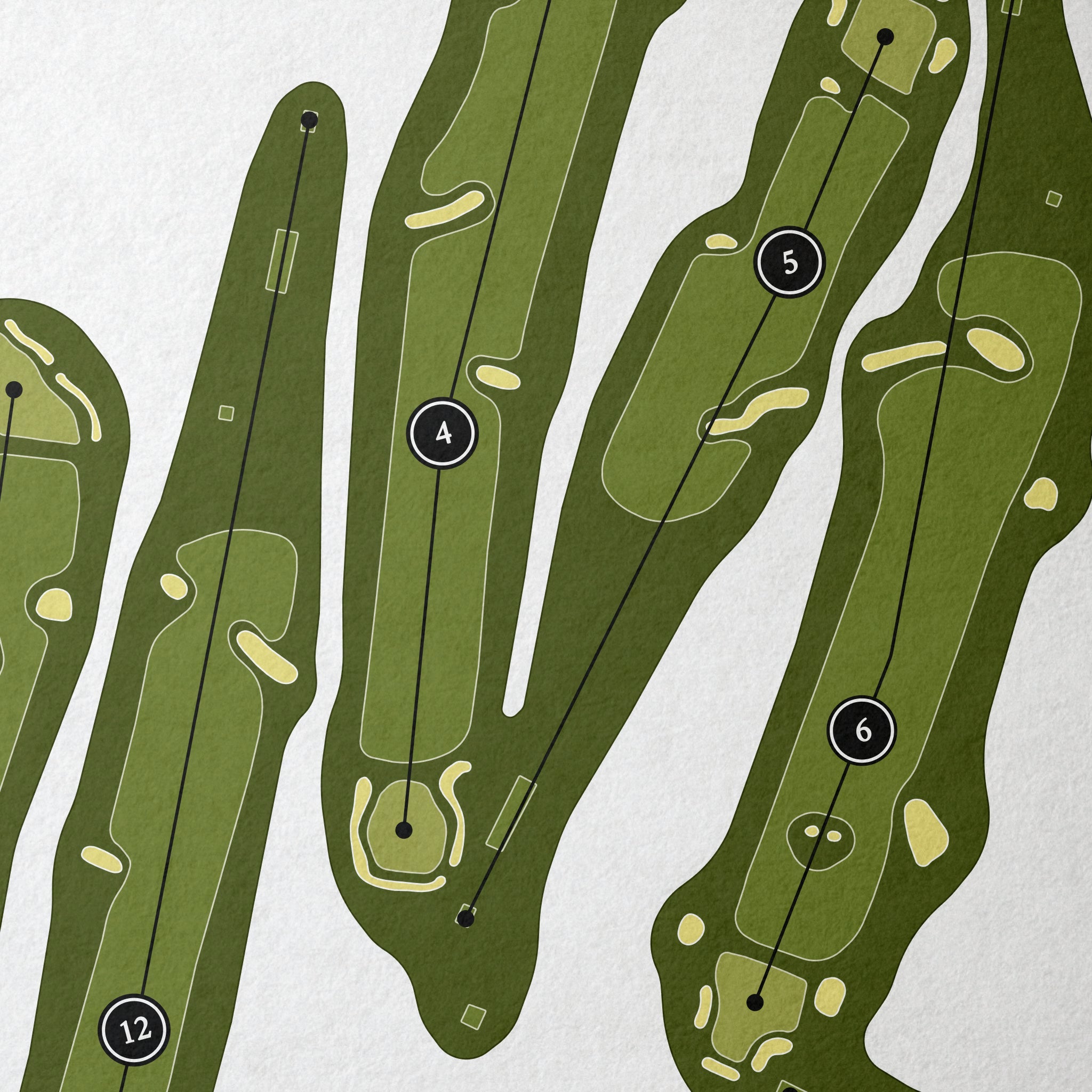 Chicago Golf Club | Golf Course Print | Close Up
