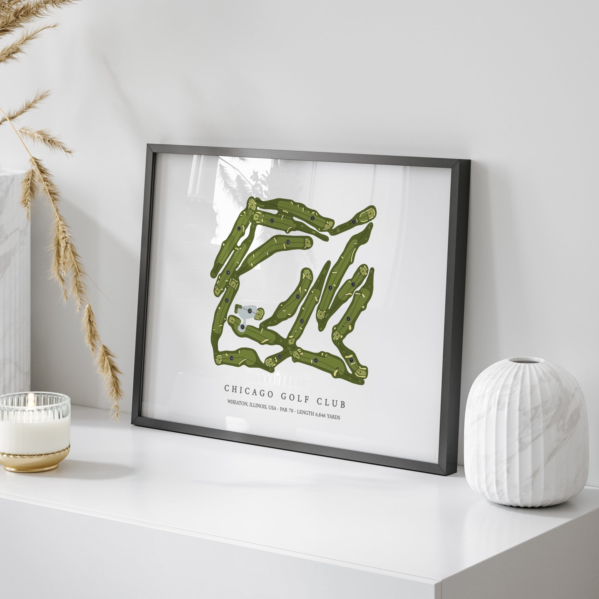 Chicago Golf Club | Golf Course Print | On Table