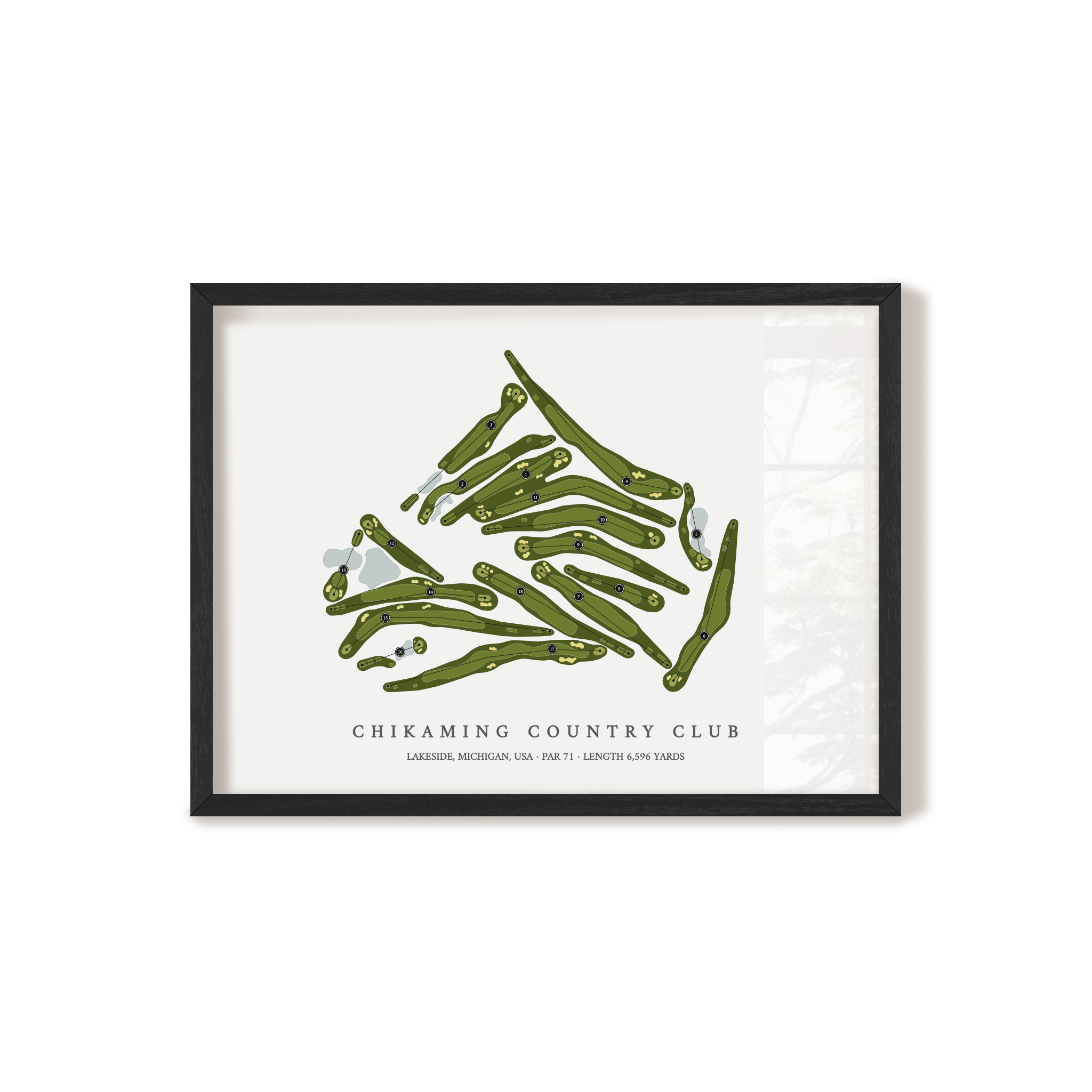 Chikaming Country Club | Golf Course Map | Black Frame