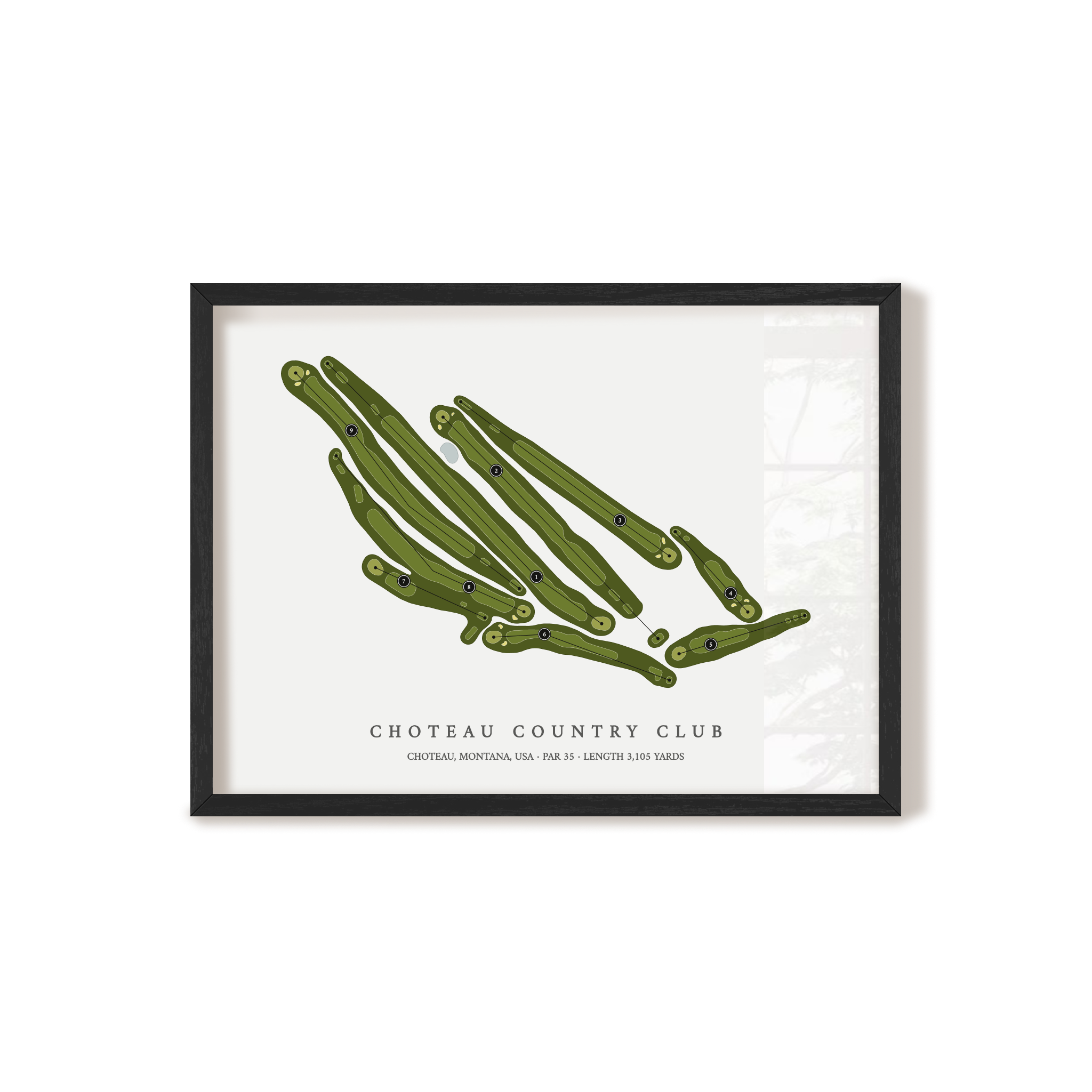 Choteau Country Club | Golf Course Map | Black Frame