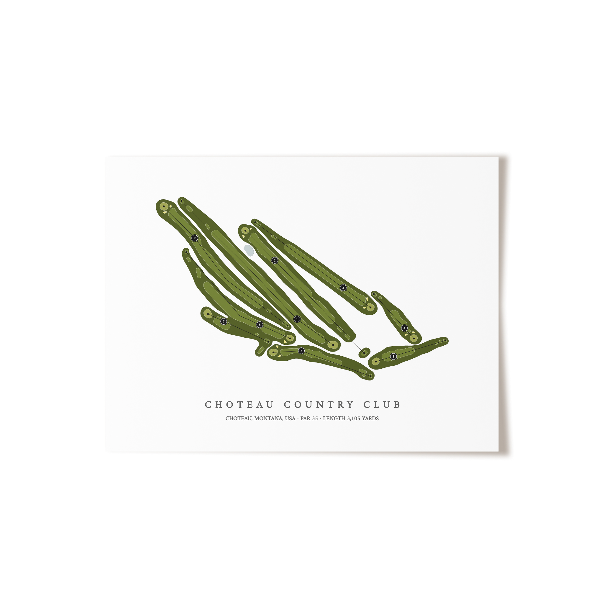 Choteau Country Club | Golf Course Map | Unframed