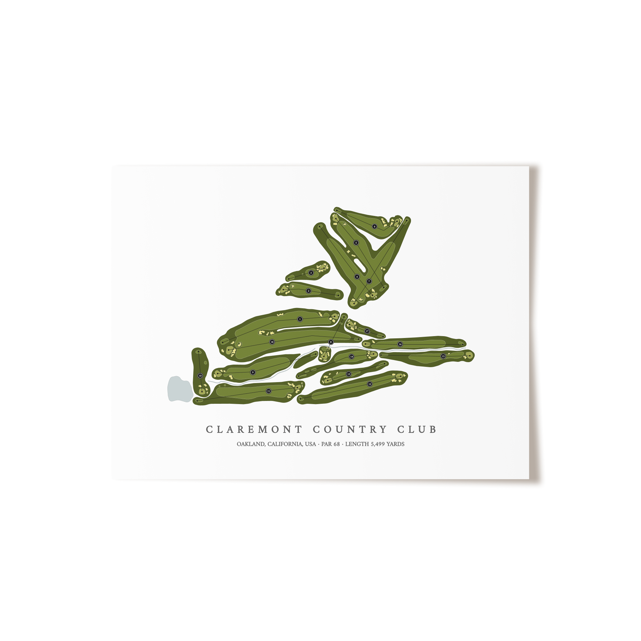 Claremont Country Club | Golf Course Print | Unframed