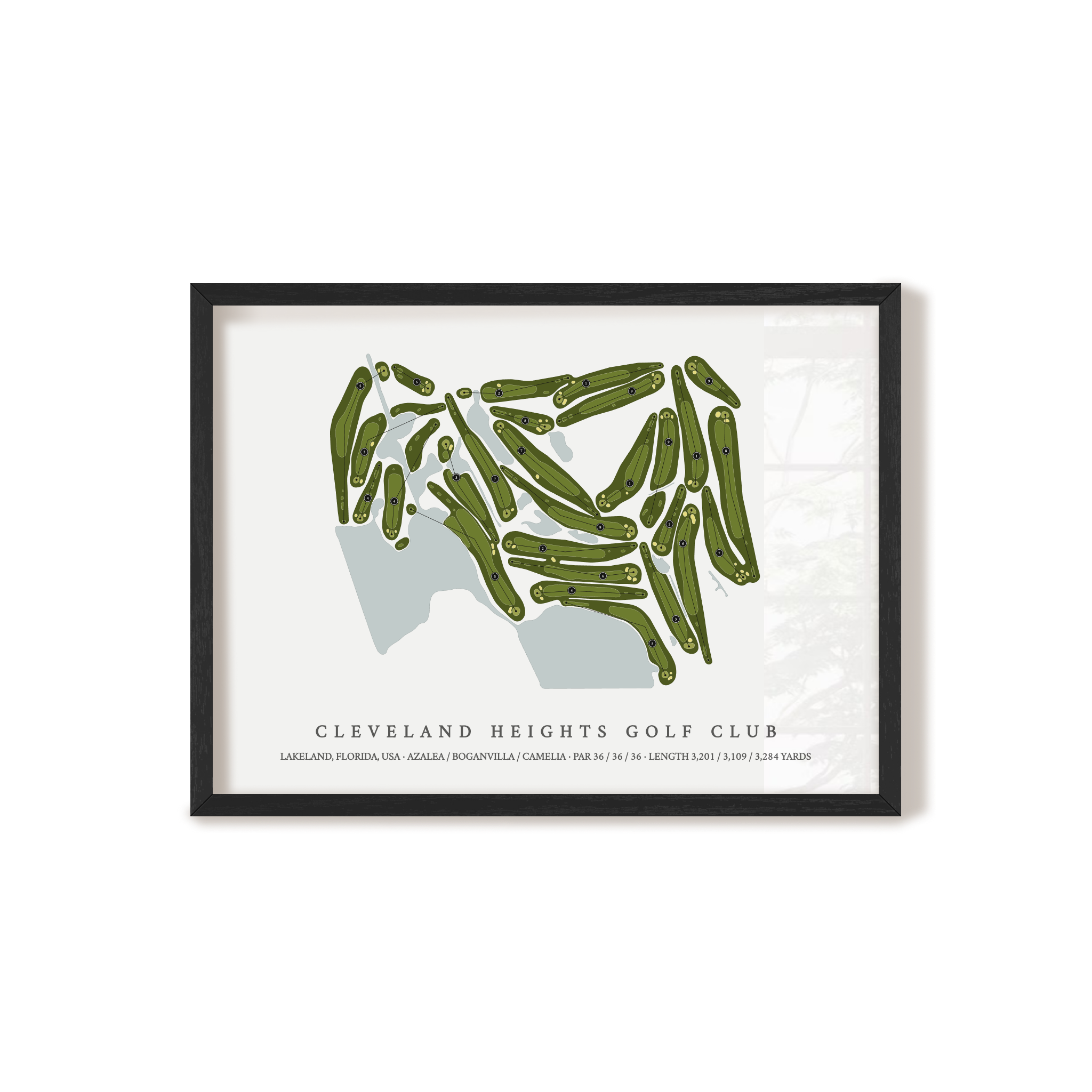 Cleveland Heights Golf Club | Golf Course Map | Black Frame