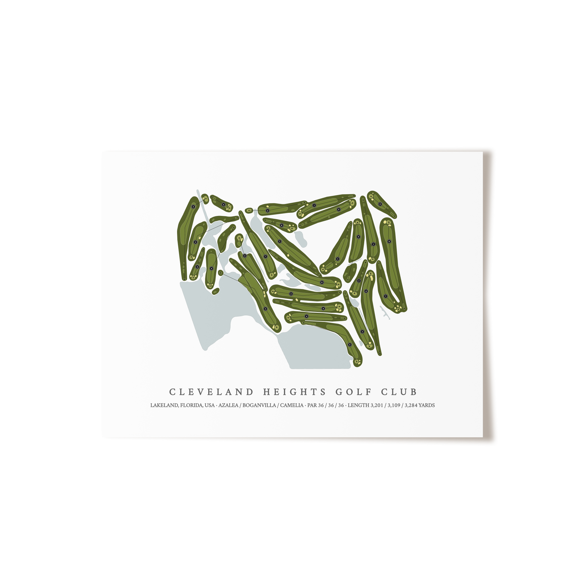 Cleveland Heights Golf Club | Golf Course Map | Unframed