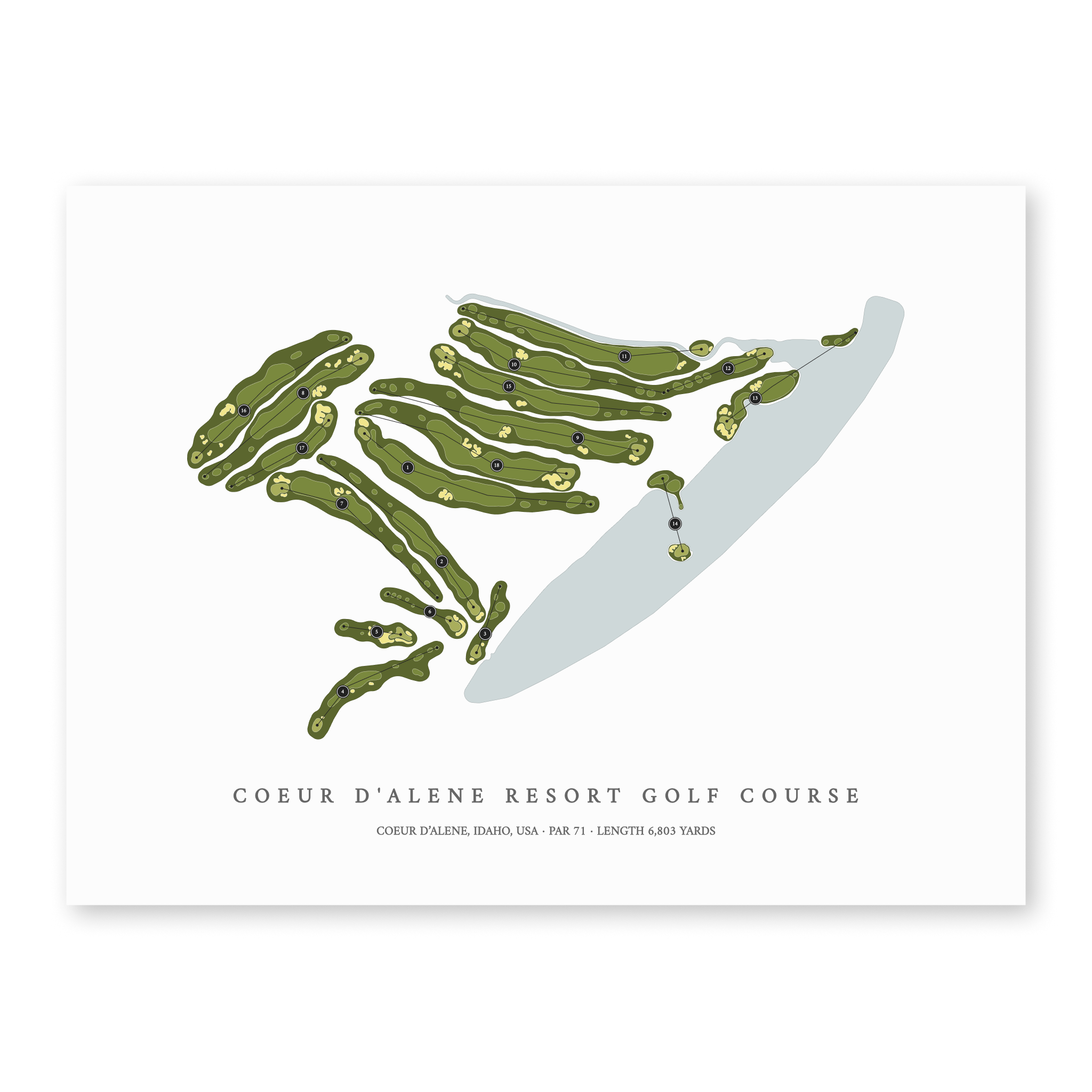 Coeur D Alene Resort Golf Course | Golf Course Print | Unframed
