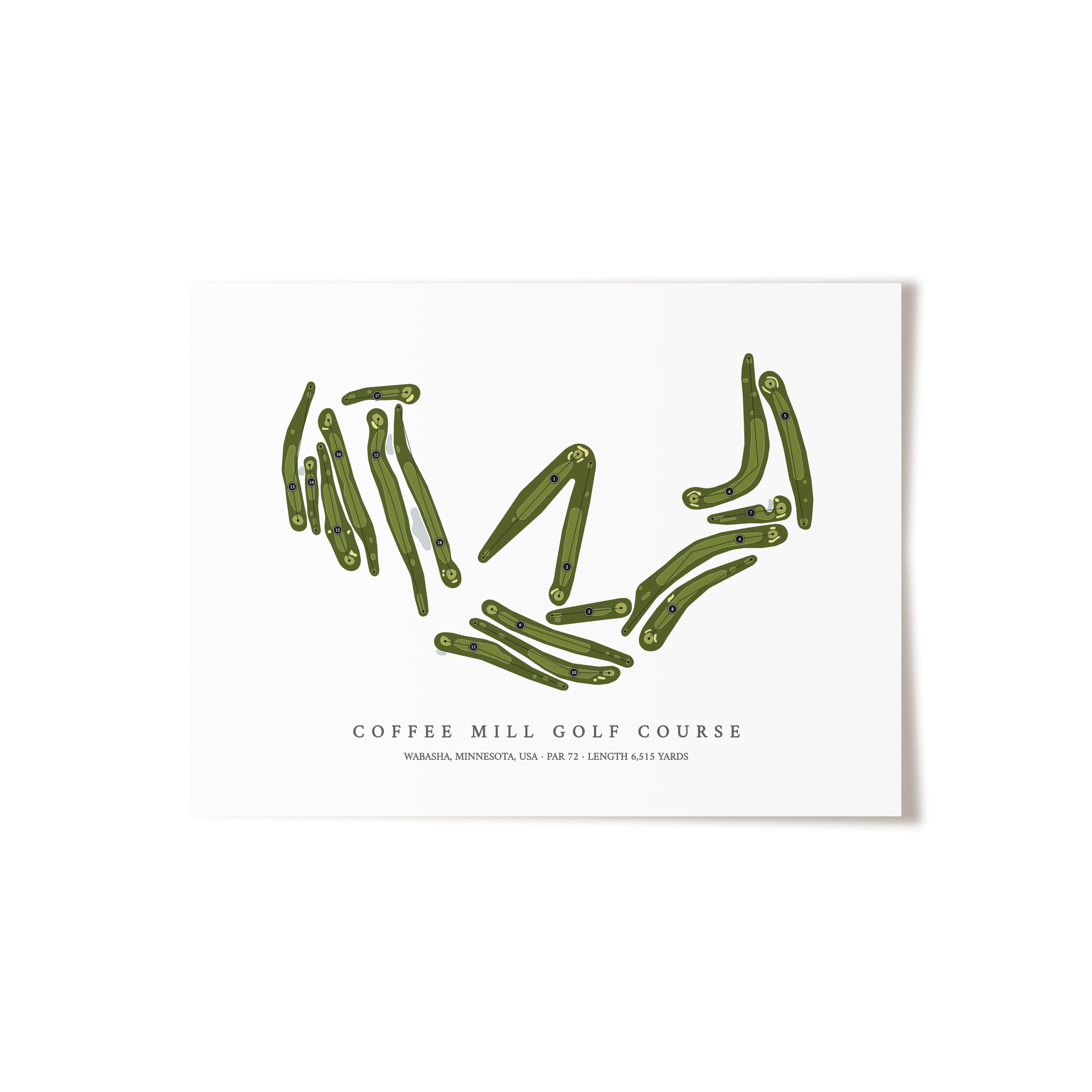 Coffee Mill Golf Course | Golf Course Map | Unframed